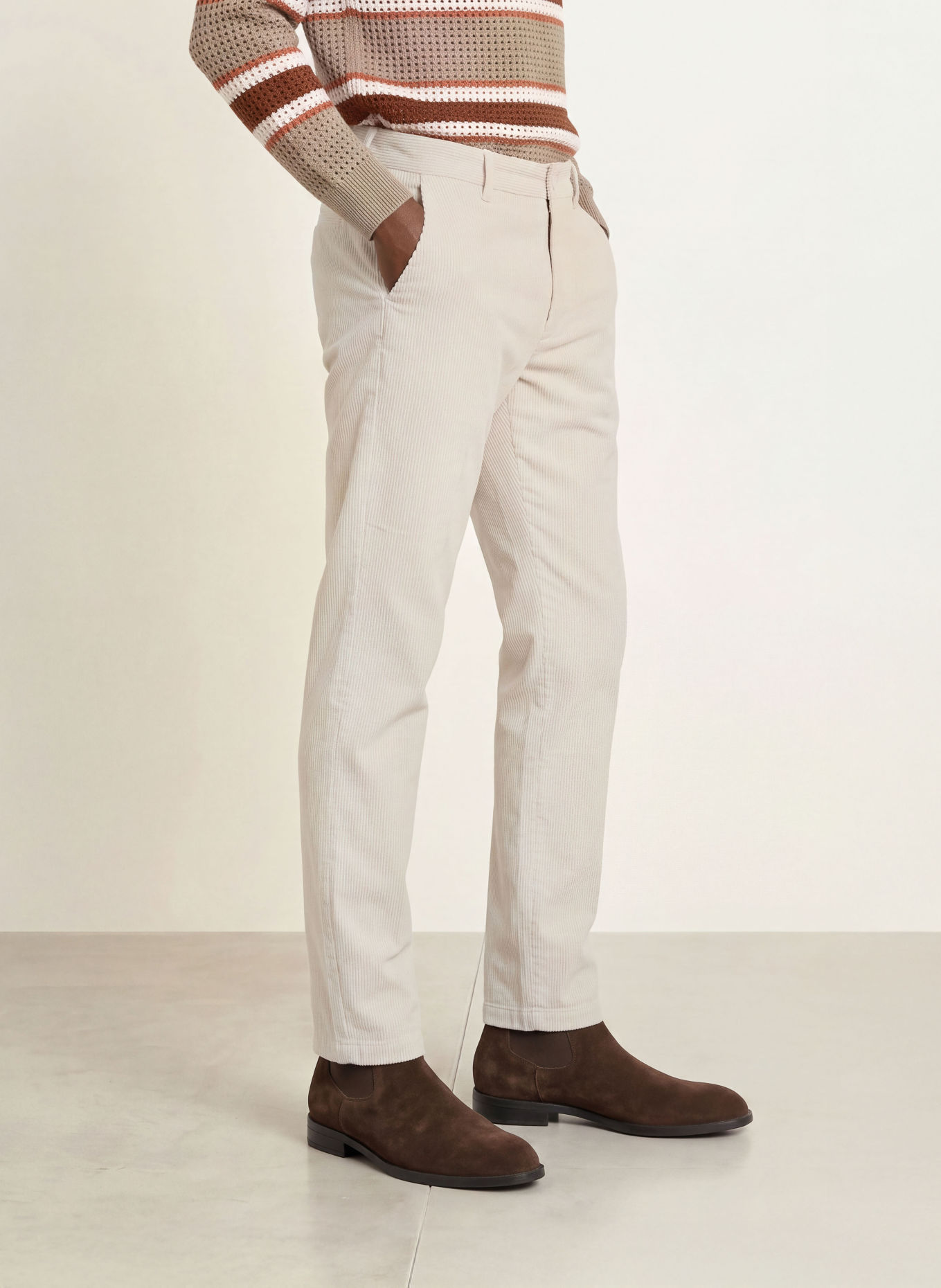 BOSS Cordhose KANE Extra Slim Fit: CREME