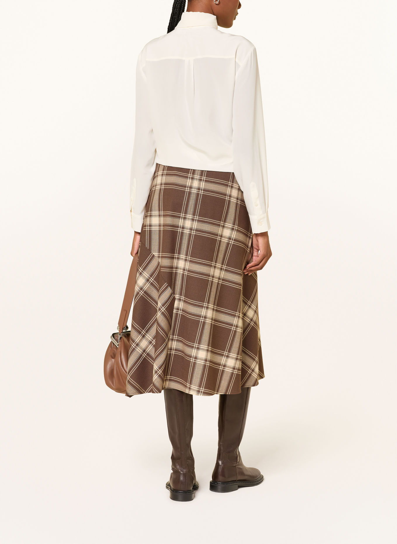 WEEKEND Max Mara Blouse en soie LEGUME avec nœud amovible et dentelle: ÉCRU