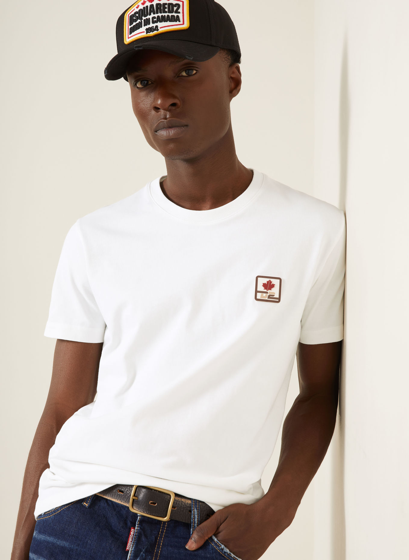 DSQUARED2 COOL FIT T-shirt: WHITE / BROWN / BEIGE