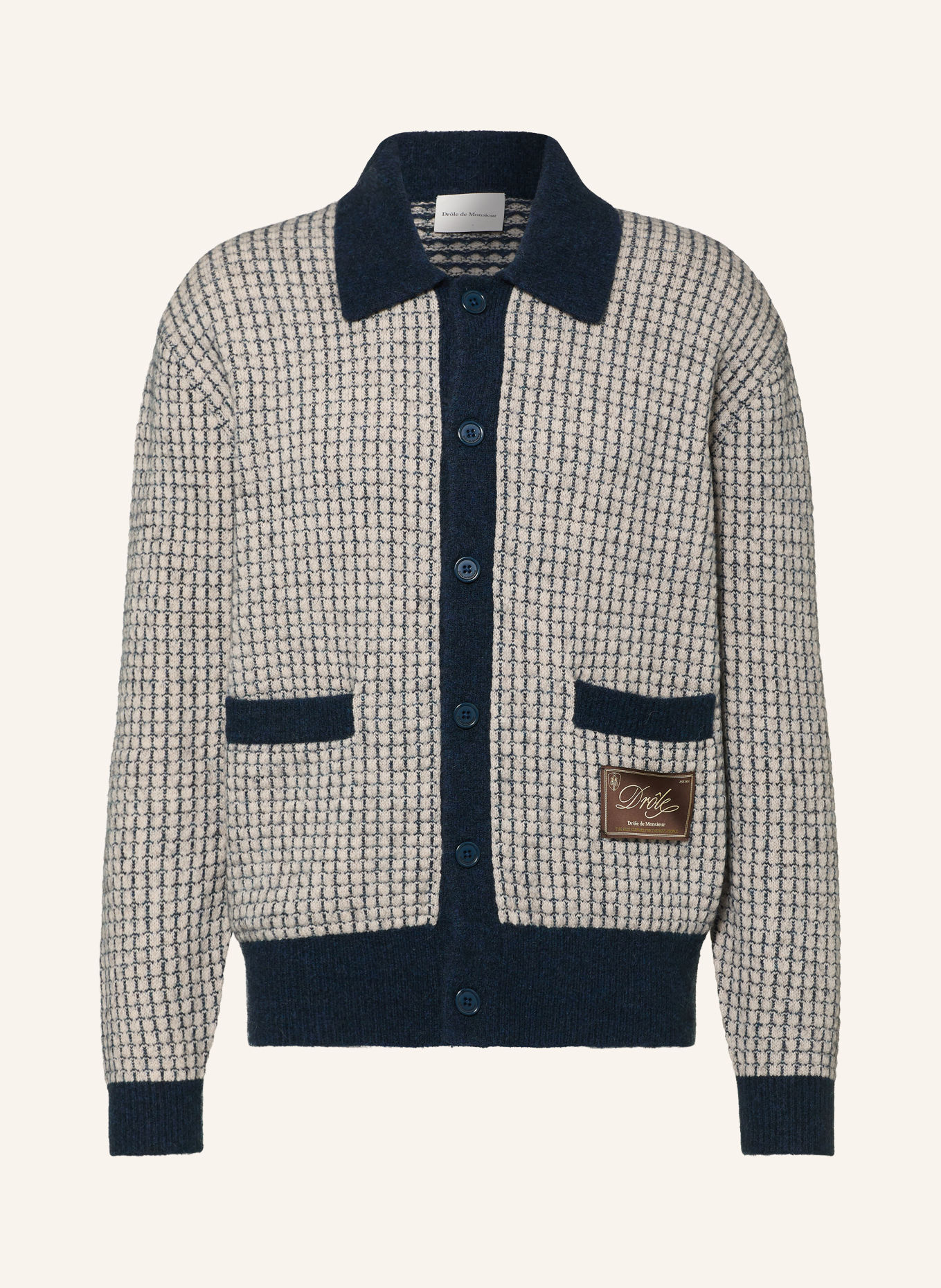 DRÔLE DE MONSIEUR Cardigan: DARK BLUE / LIGHT GRAY