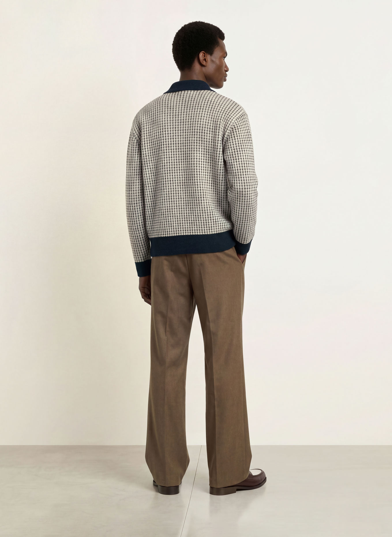 DRÔLE DE MONSIEUR Cardigan: DARK BLUE / LIGHT GRAY