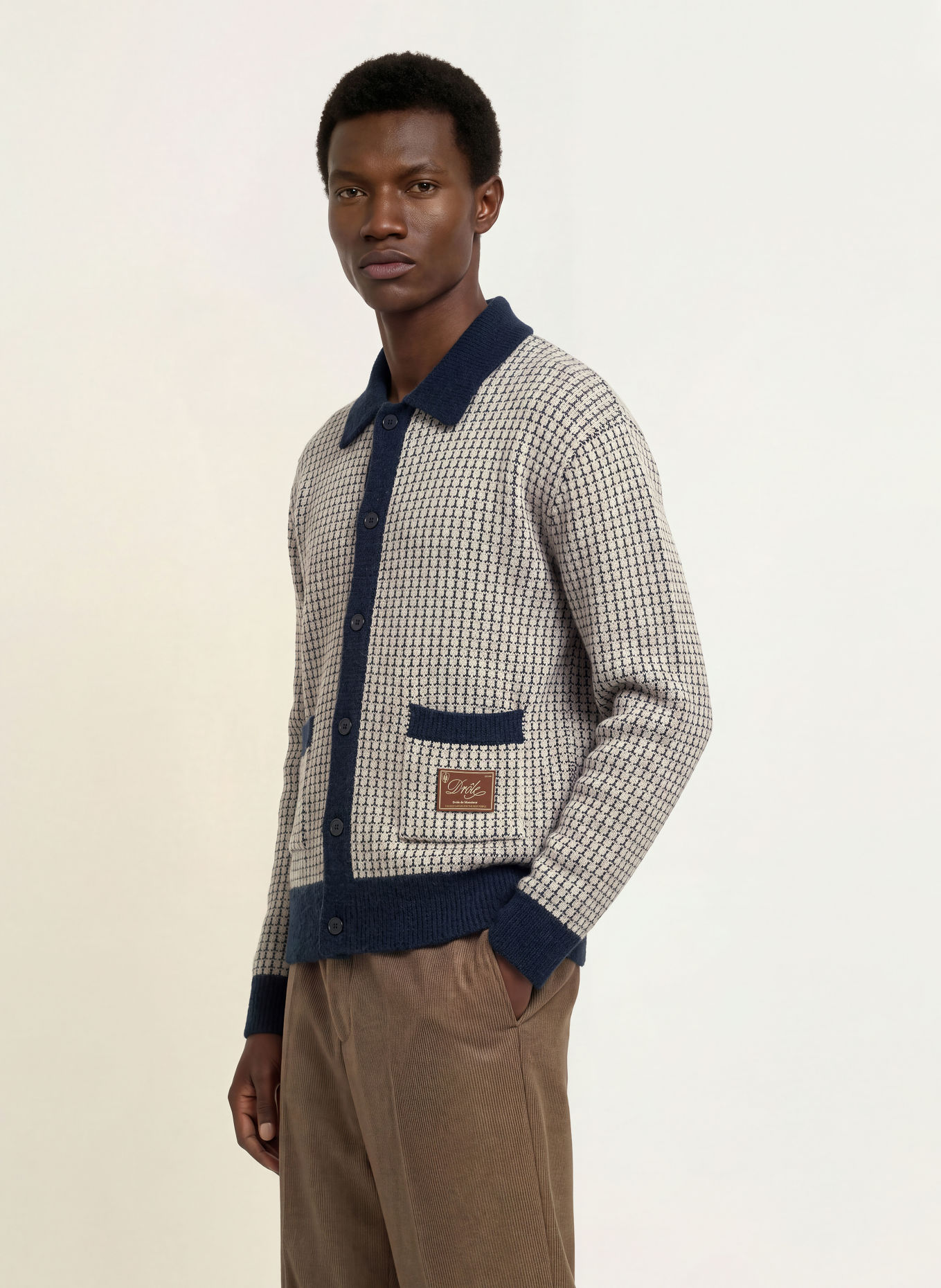 DRÔLE DE MONSIEUR Cardigan: DARK BLUE / LIGHT GRAY
