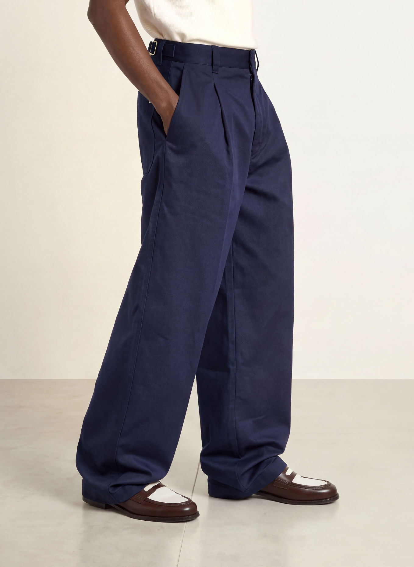 DRÔLE DE MONSIEUR Pantalon coupe classique: BLEU FONCÉ