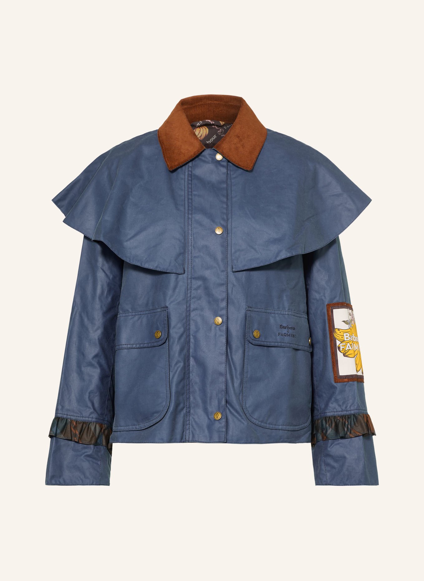 Barbour VENOSA Jacket: BLUE / BROWN / YELLOW