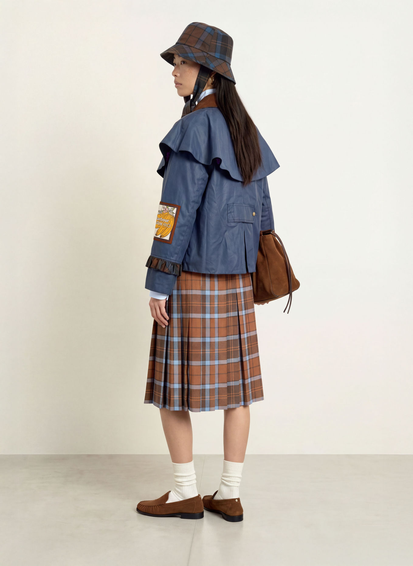 Barbour VENOSA Jacket: BLUE / BROWN / YELLOW