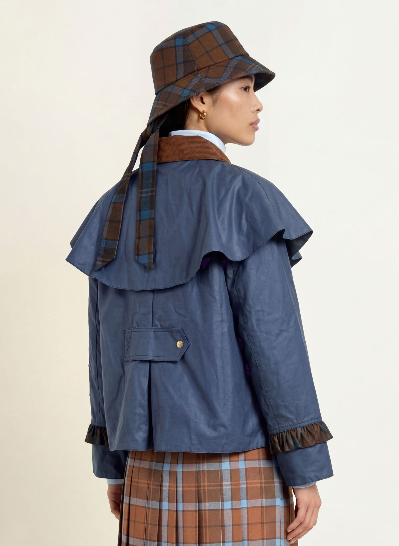 Barbour VENOSA Jacket: BLUE / BROWN / YELLOW