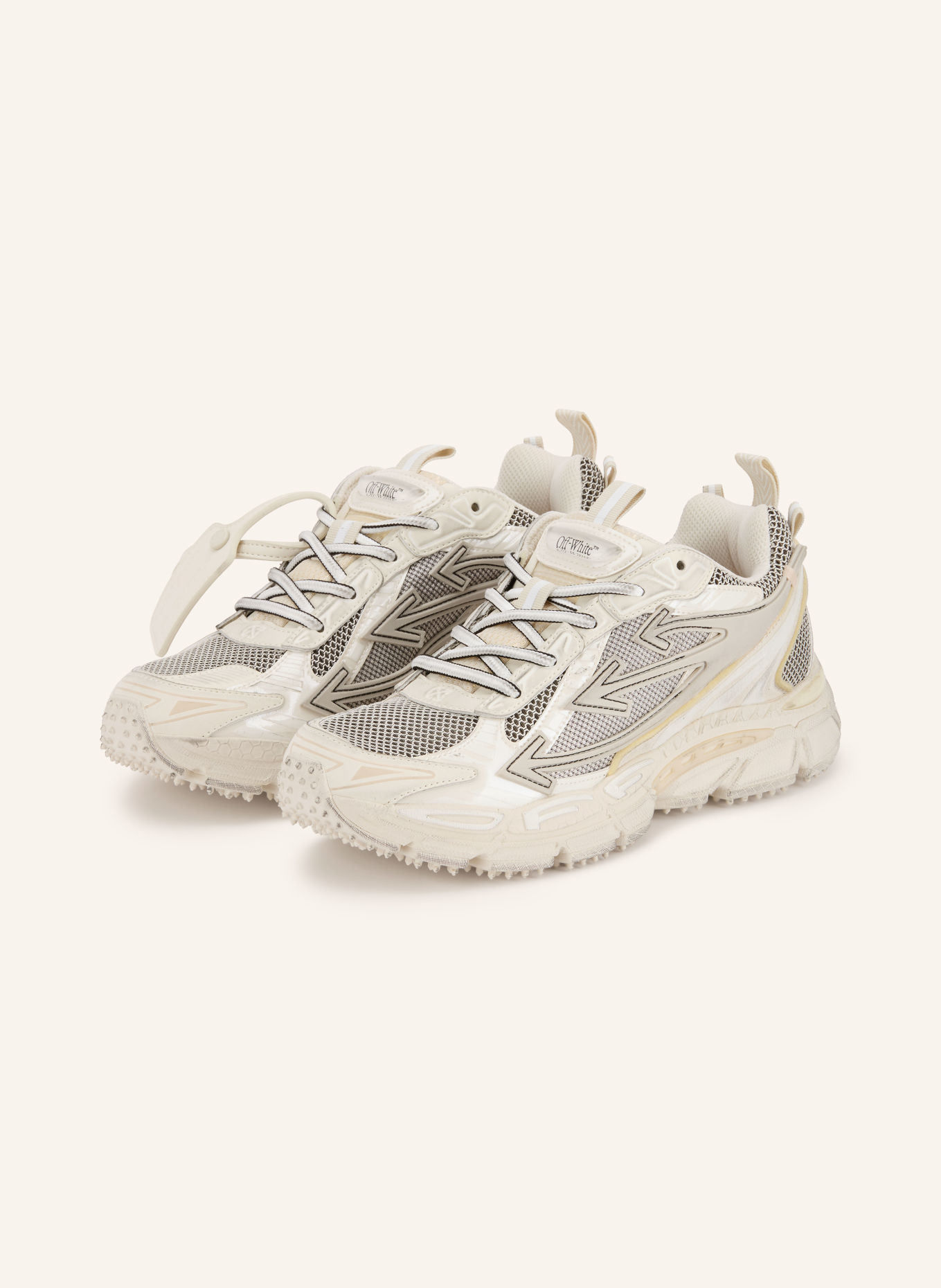 Off-White Sneaker BE RIGHT BACK: WEISS / BEIGE / GRAU