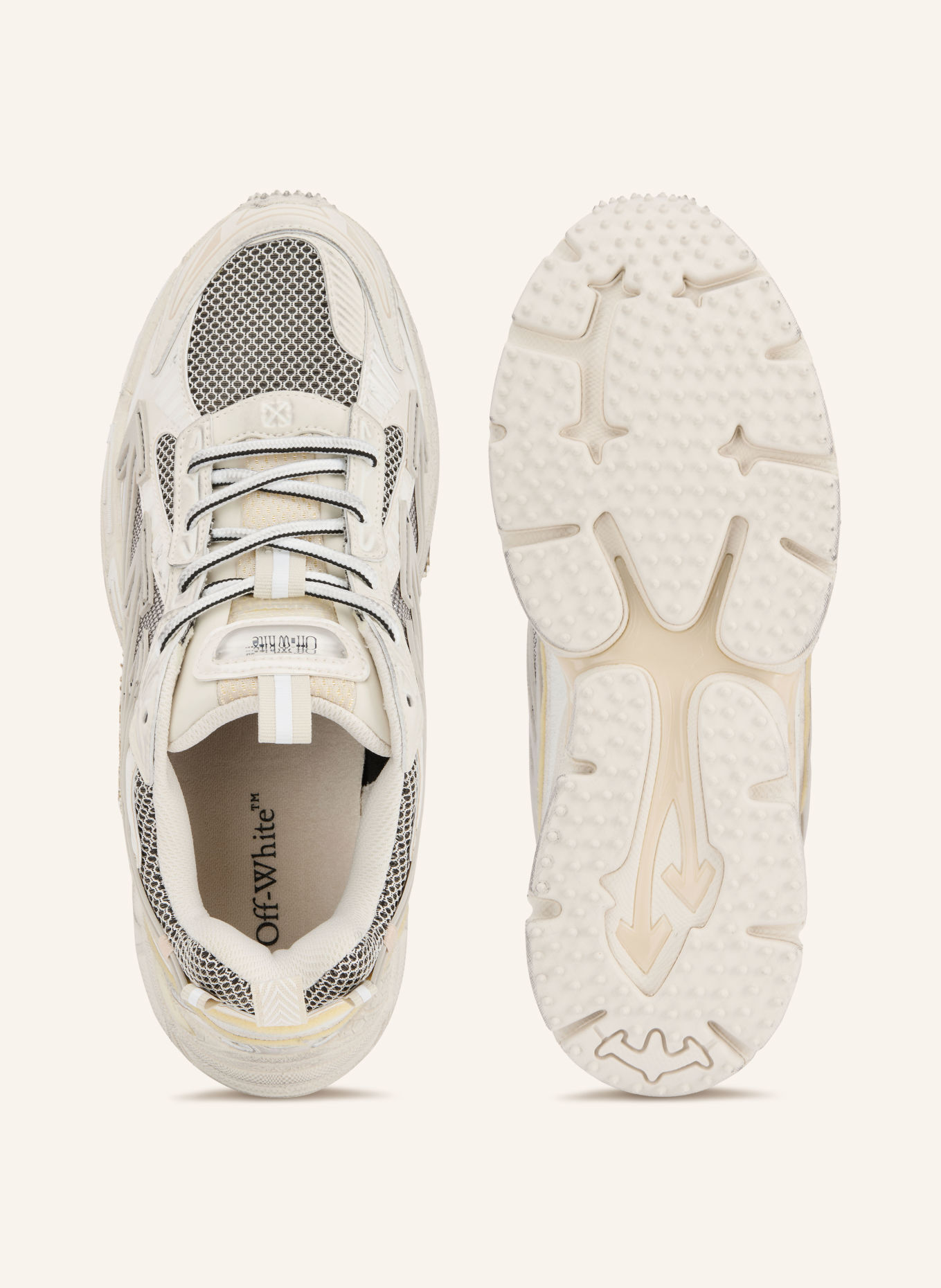 Off-White Sneaker BE RIGHT BACK: WEISS / BEIGE / GRAU
