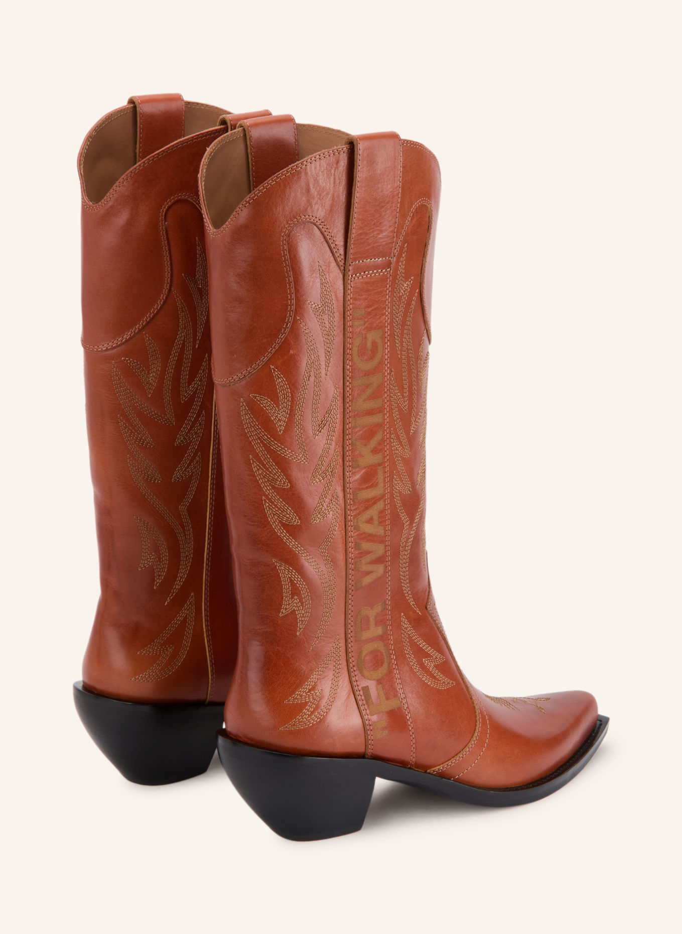 Off-White Cowboy Boots SANTIAG: COGNAC