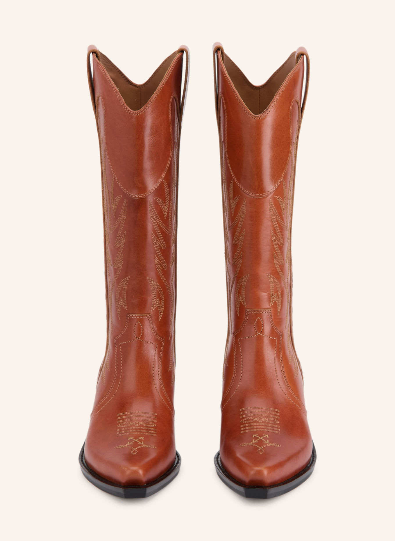 Off-White Cowboy Boots SANTIAG: COGNAC