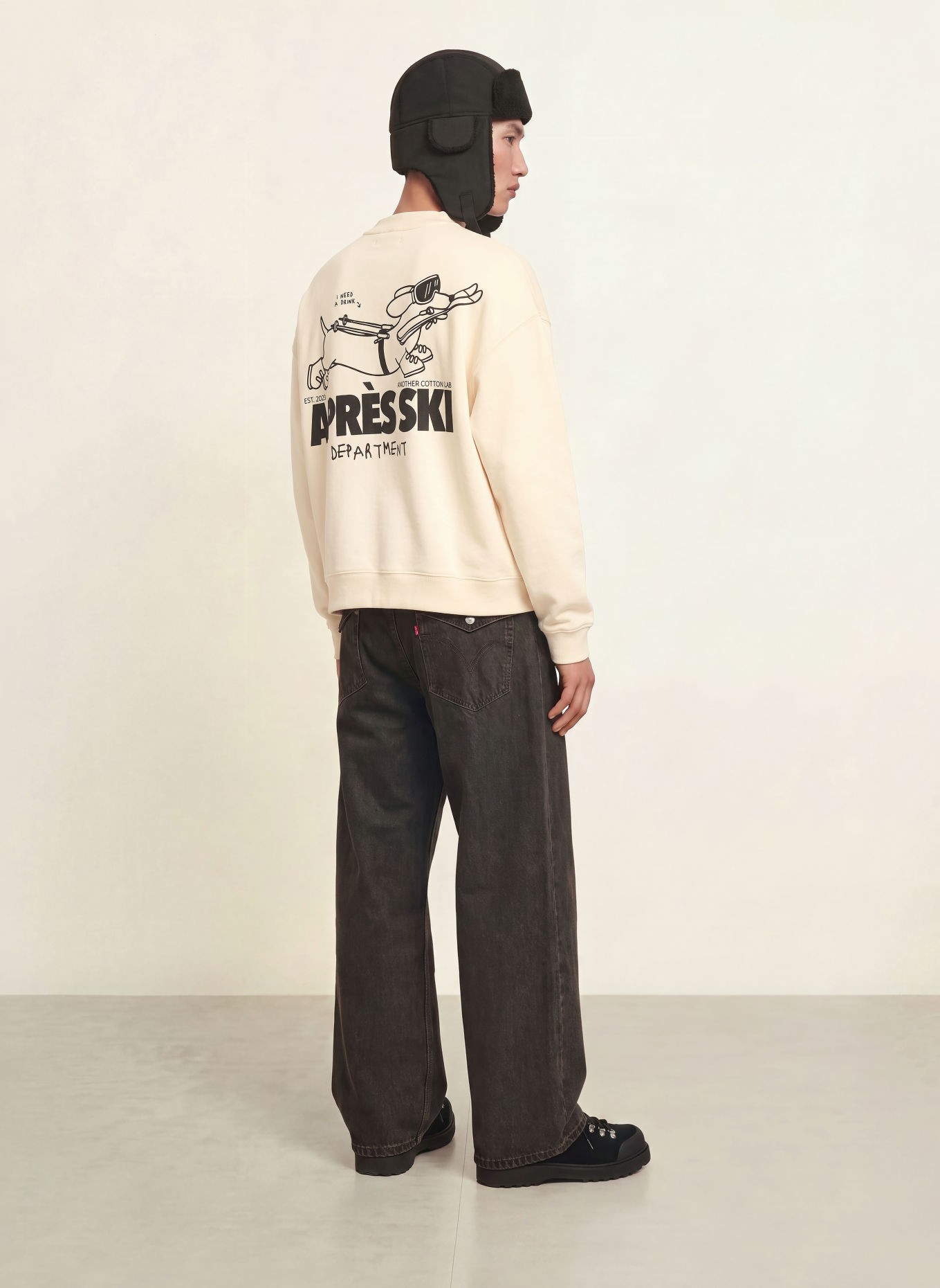 another COTTON LAB Sweatshirt: ECRU / BLACK