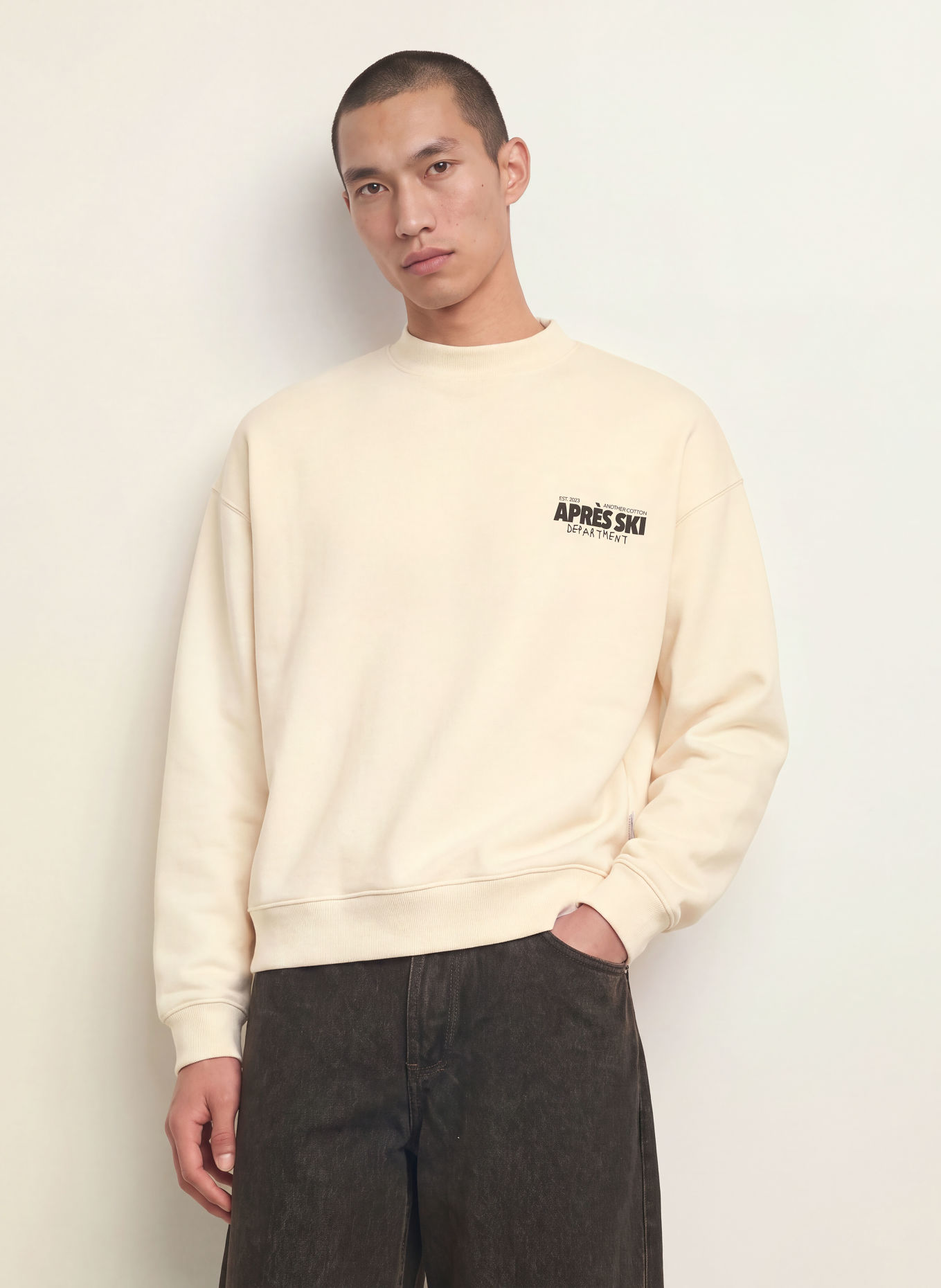 another COTTON LAB Sweatshirt: ECRU / BLACK