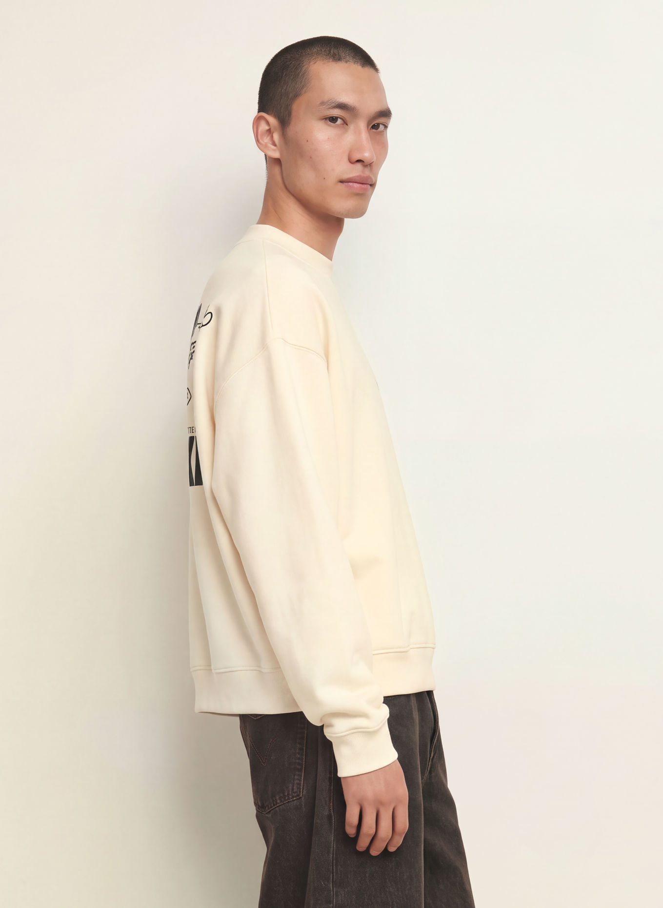 another COTTON LAB Sweatshirt: ECRU / BLACK