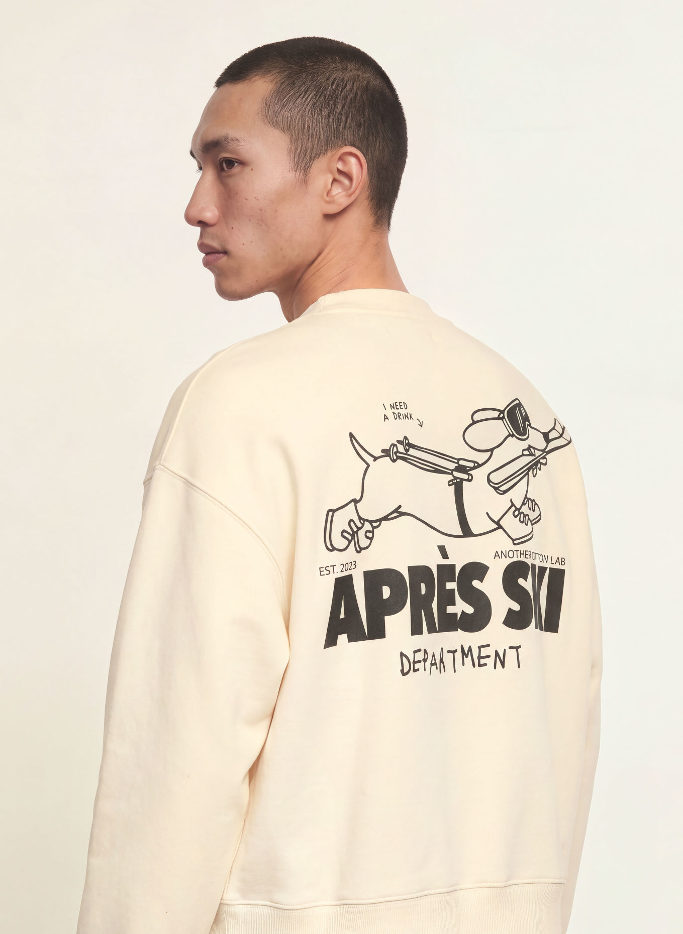 another COTTON LAB Sweatshirt: ECRU / BLACK