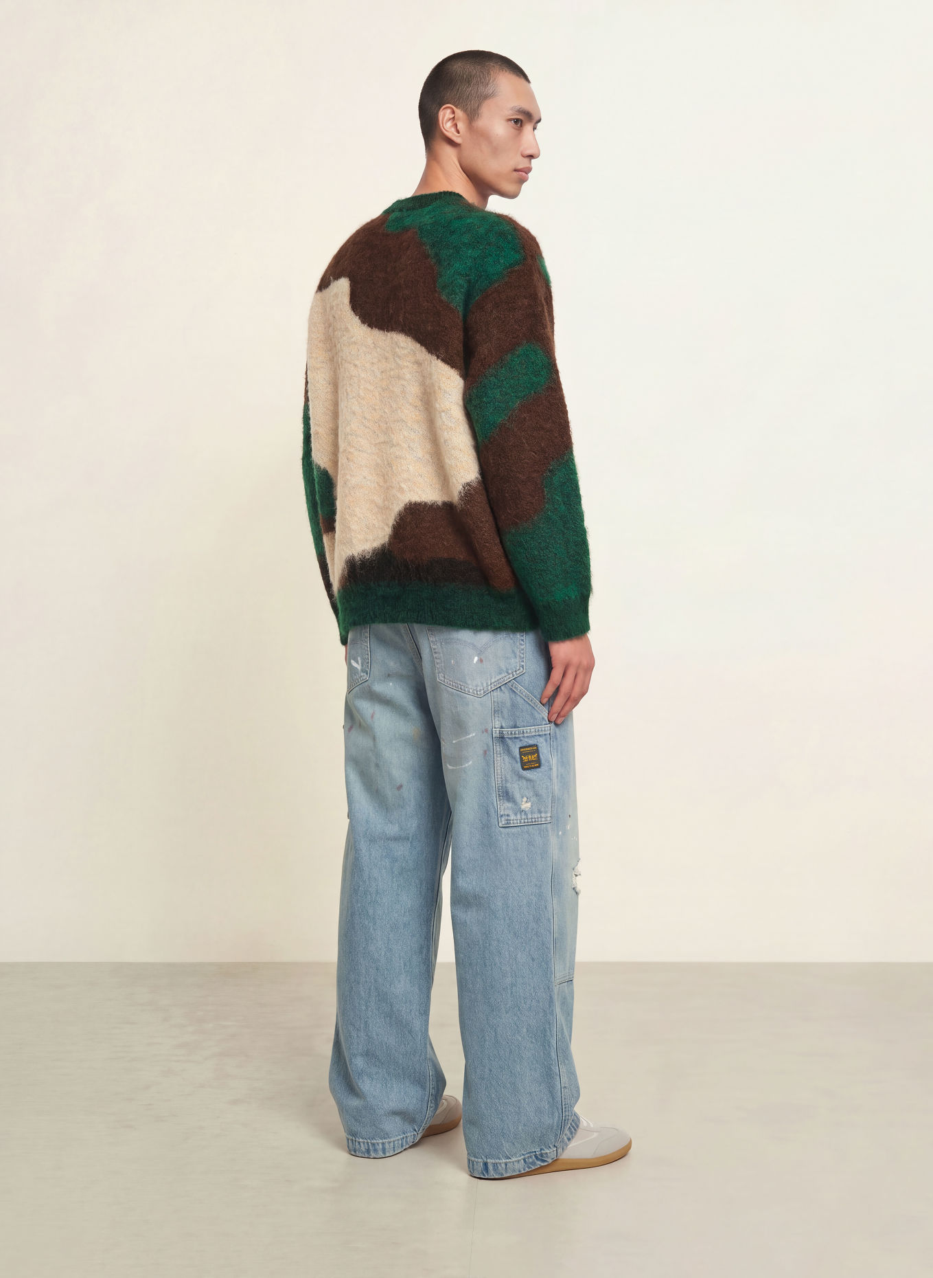 another COTTON LAB Sweater: DARK BROWN / DARK GREEN / WHITE
