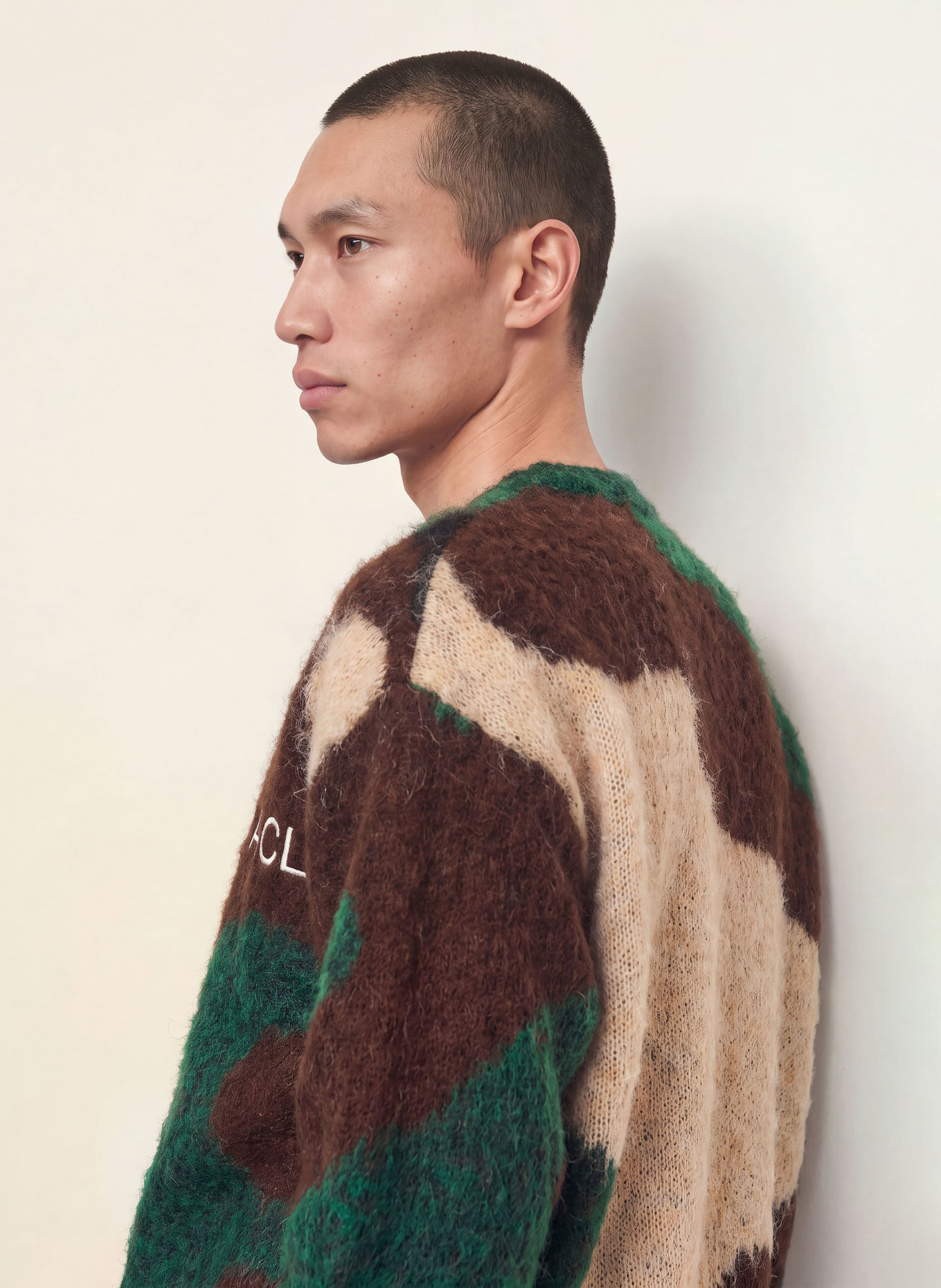 another COTTON LAB Sweater: DARK BROWN / DARK GREEN / WHITE
