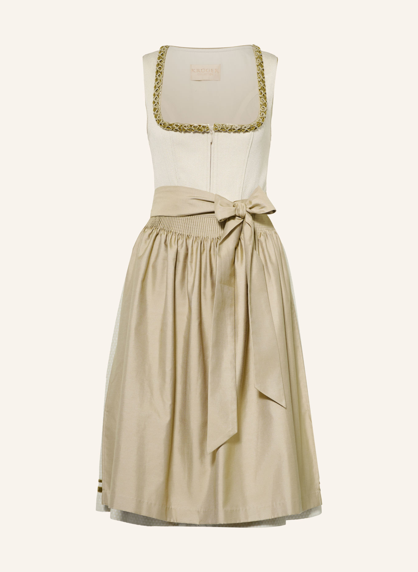 KRÜGER Dirndl MARIBEL: BEIGE / HELLGRÜN