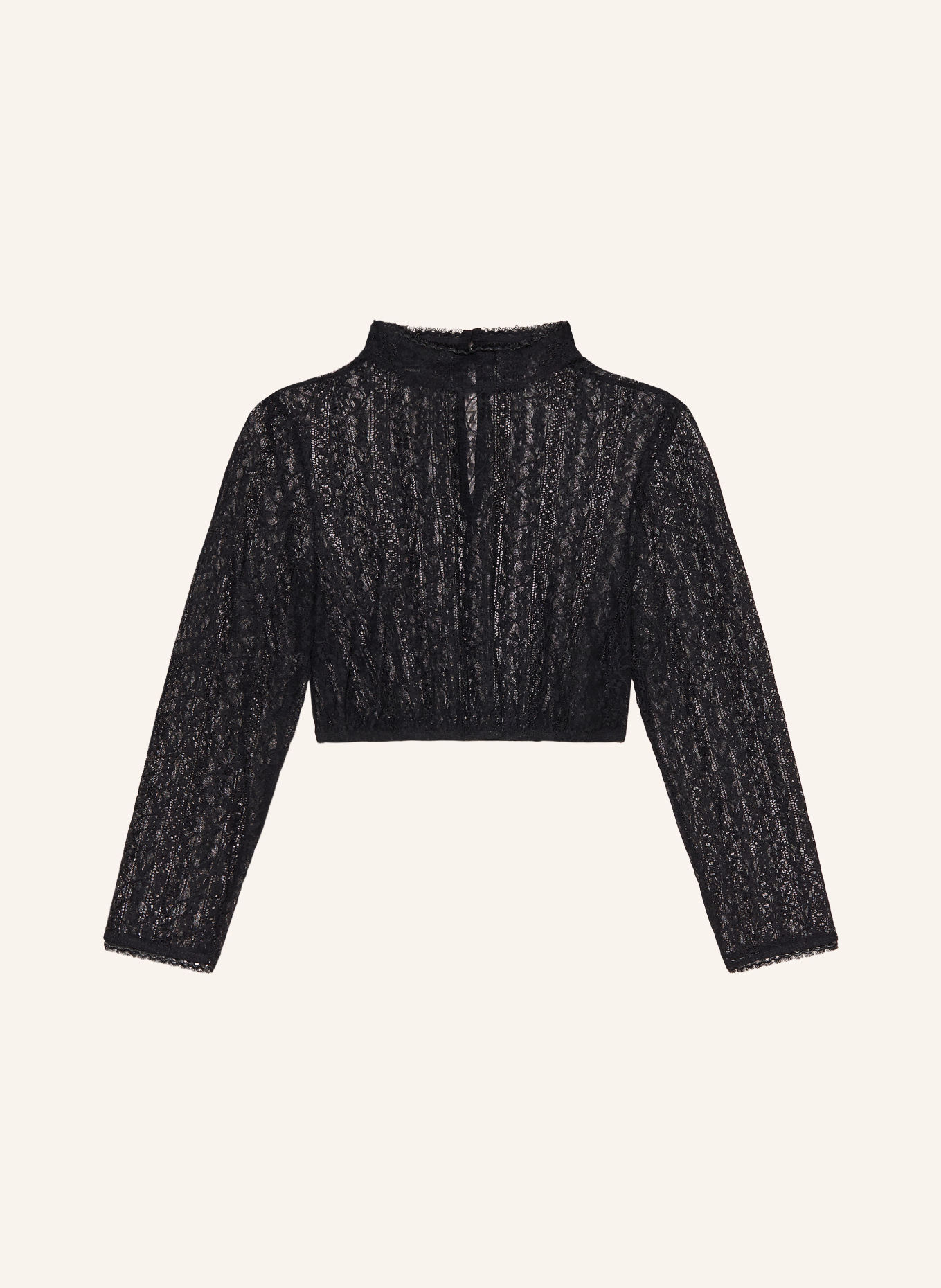 KRÜGER Dirndlblouse CALAH van kant met 3/4-mouwen: ZWART
