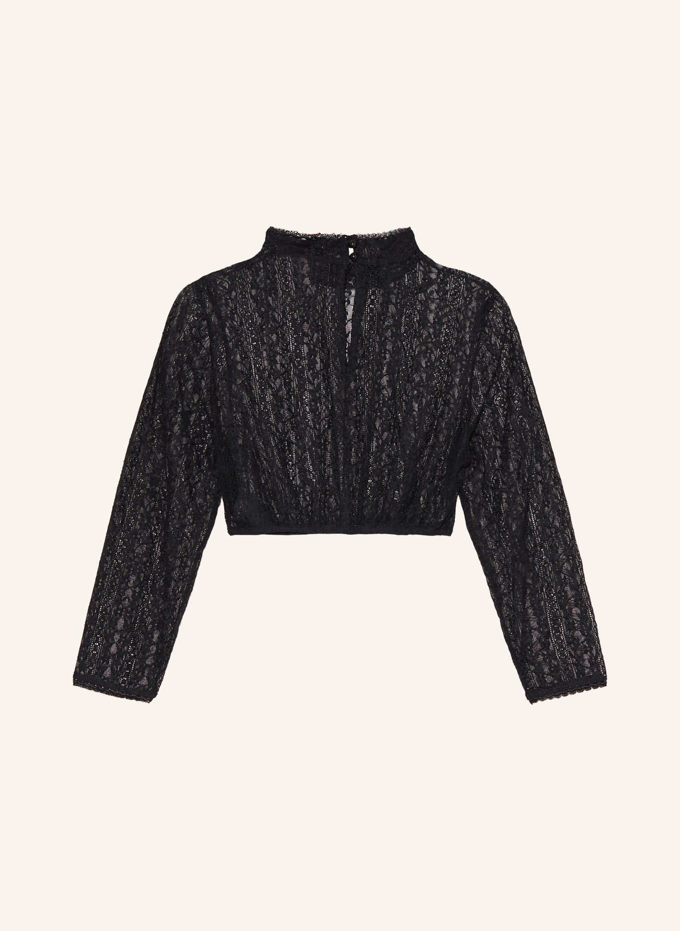 KRÜGER Dirndlblouse CALAH van kant met 3/4-mouwen: ZWART