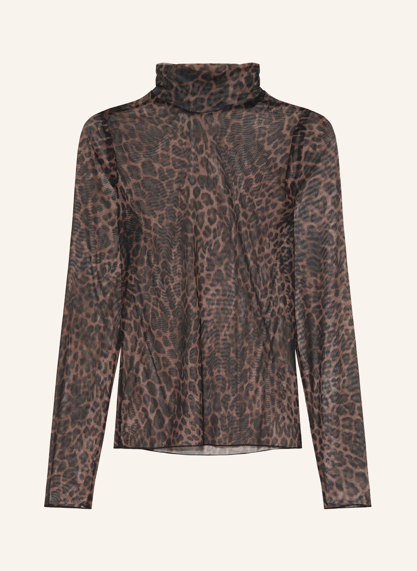 Oui Long-sleeve shirt: BROWN / BLACK