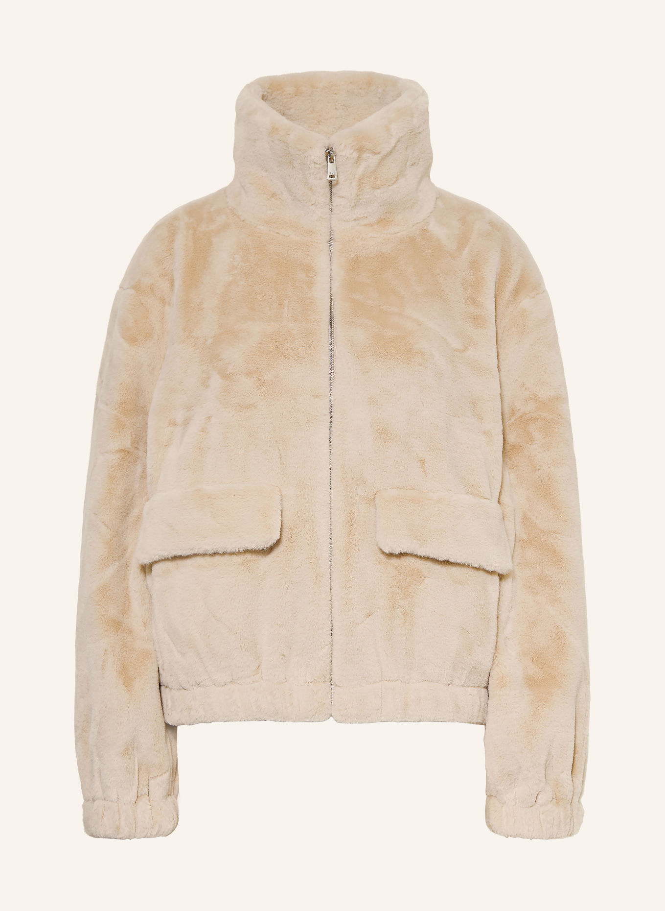 Oui Faux Fur Jacket: BEIGE