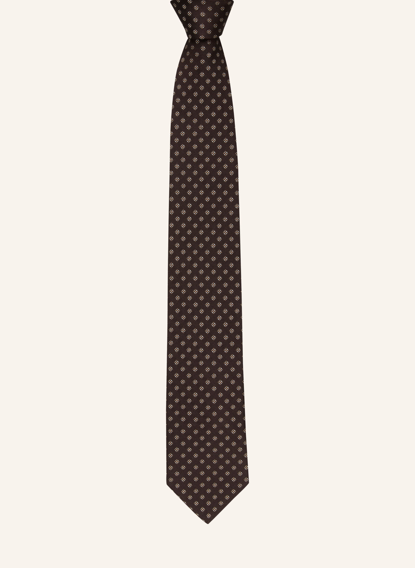 BOSS Tie: DARK BROWN / LIGHT BROWN / WHITE