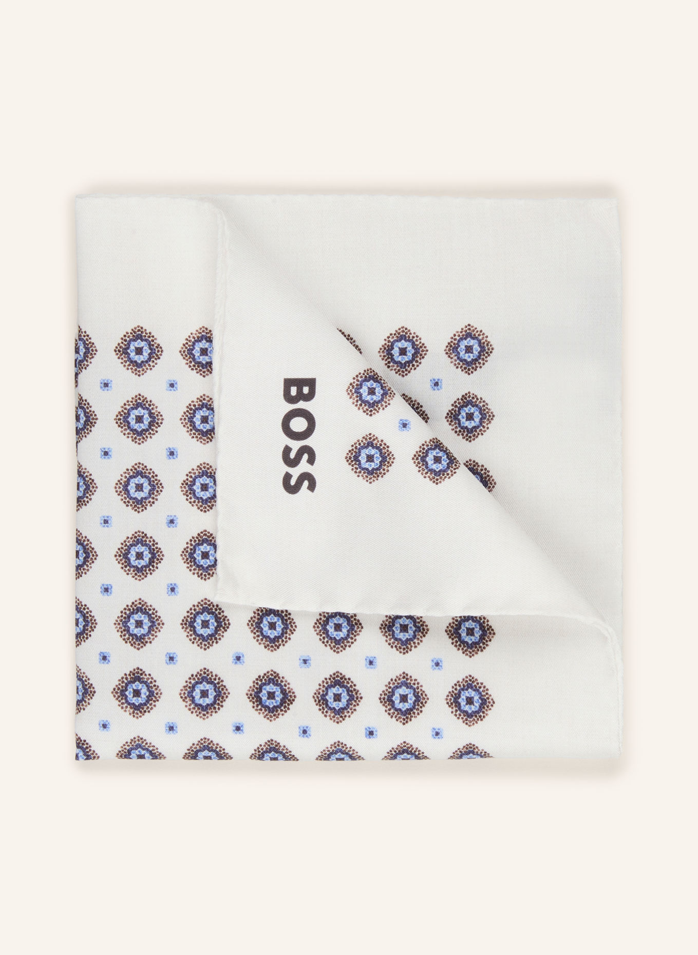 BOSS Einstecktuch: WEISS / BRAUN / BLAU