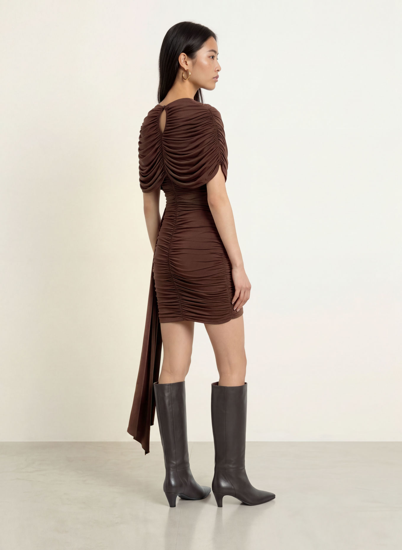 LIPSY Dress: DARK BROWN