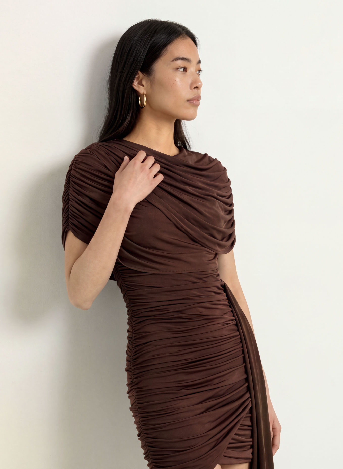 LIPSY Dress: DARK BROWN