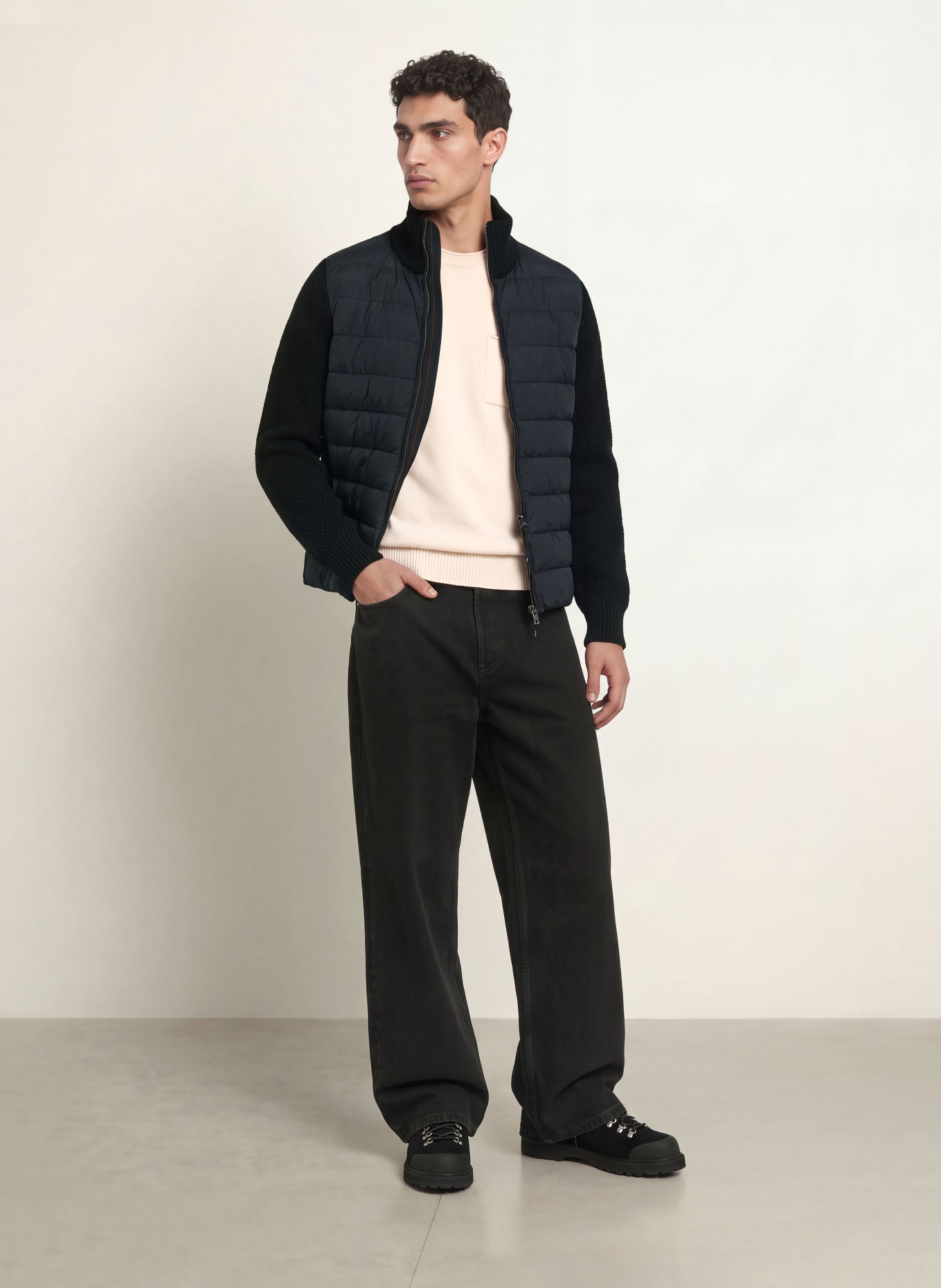 PARAJUMPERS Dunjacka OLMO 2.0 i materialmix: SVART