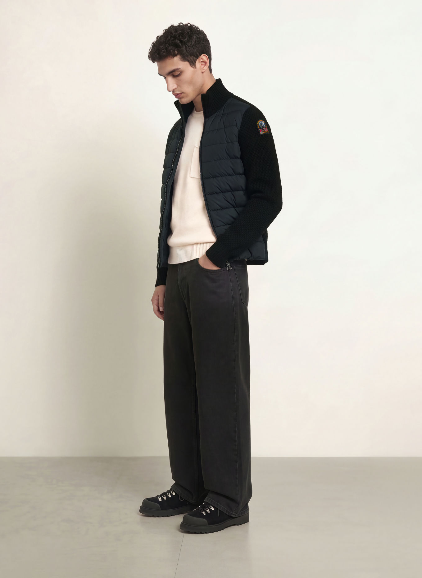 PARAJUMPERS Dunjacka OLMO 2.0 i materialmix: SVART