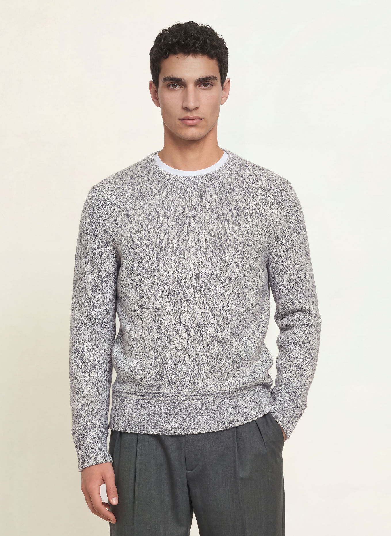 BOSS Pullover FELIAS: HELLGRAU / CREME / GRAU
