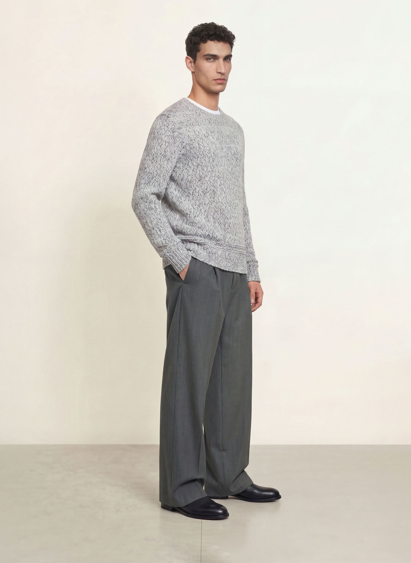 BOSS Pullover FELIAS: HELLGRAU / CREME / GRAU
