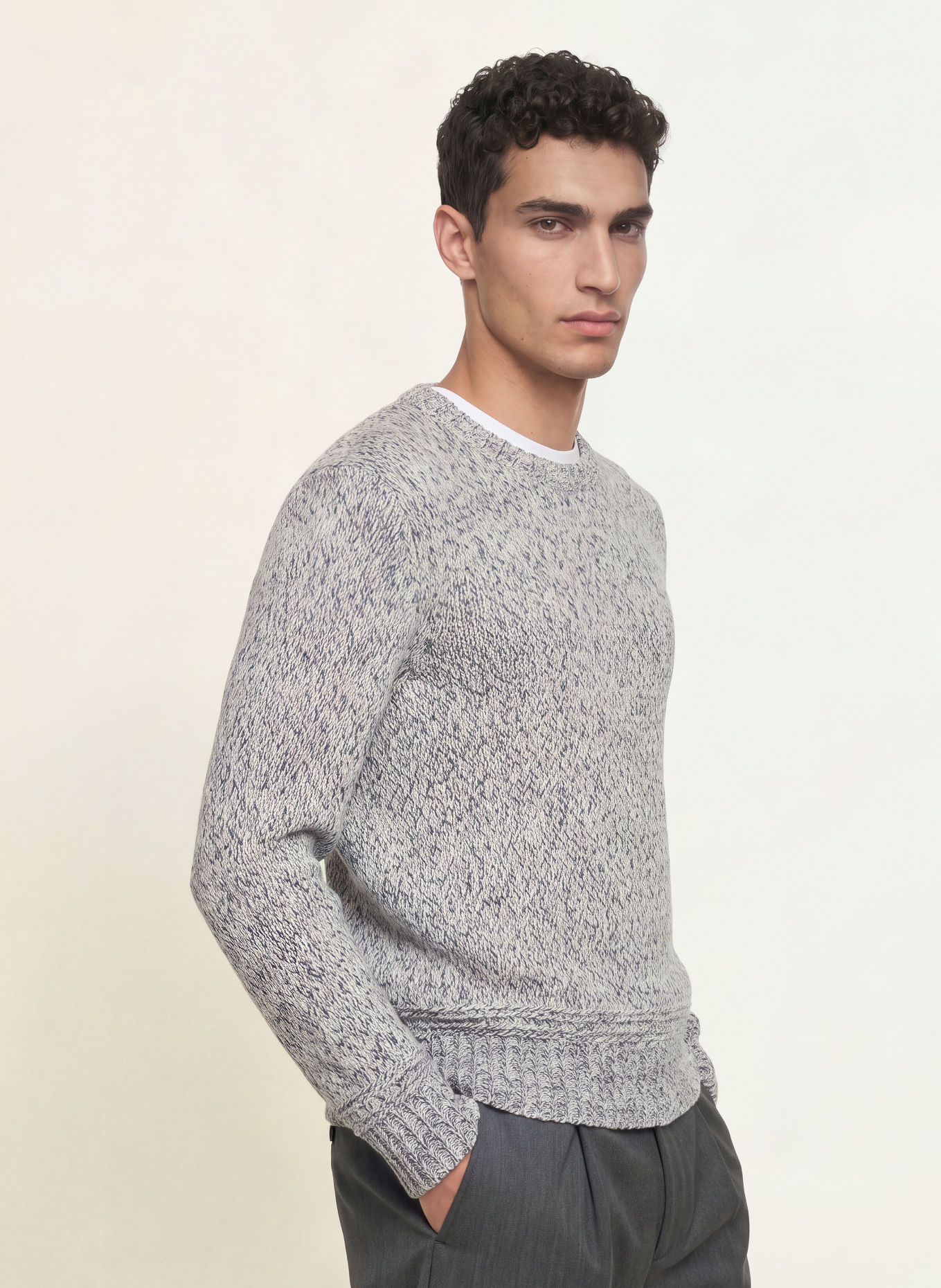 BOSS Pullover FELIAS: HELLGRAU / CREME / GRAU