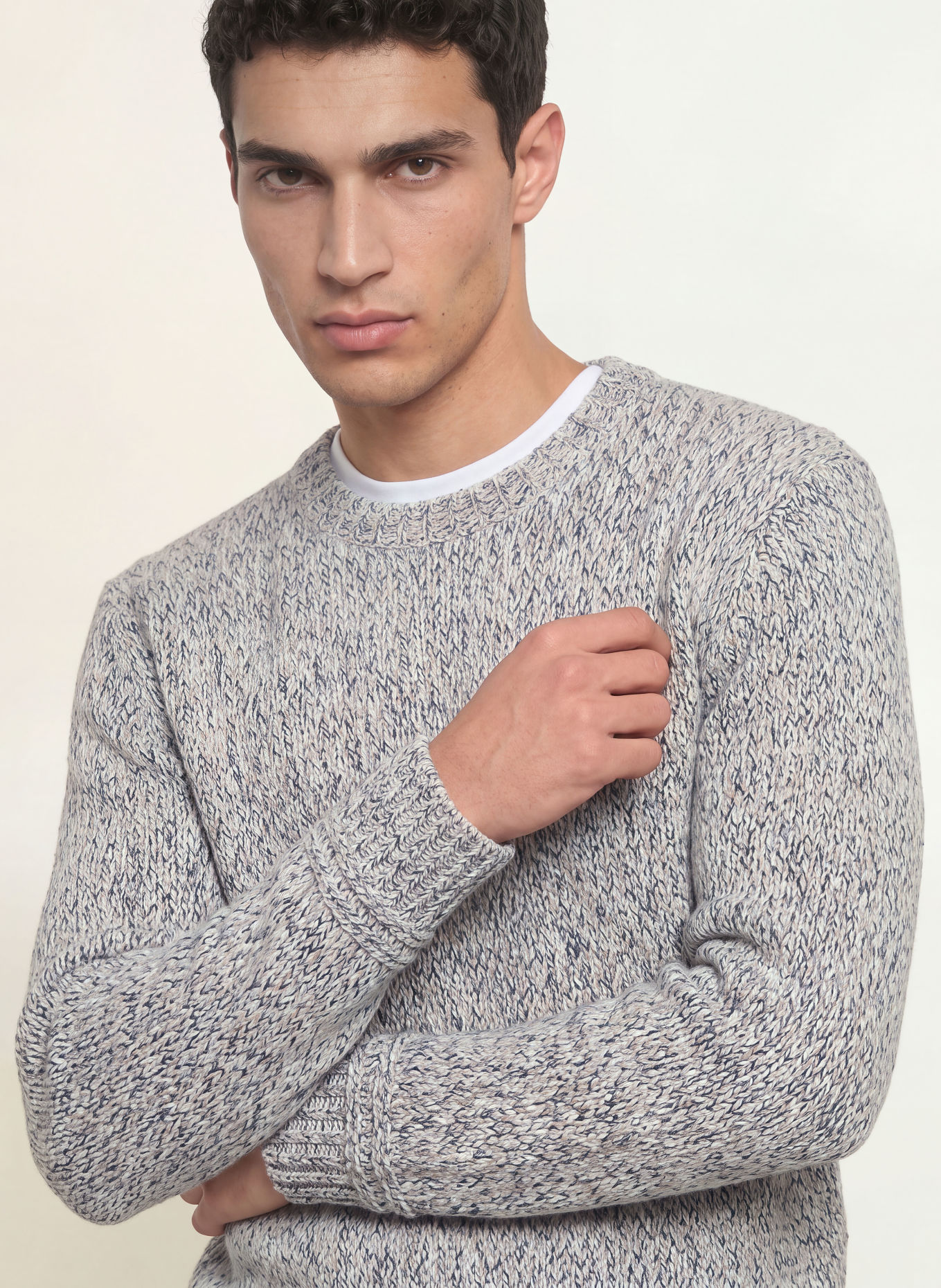 BOSS Pullover FELIAS: HELLGRAU / CREME / GRAU