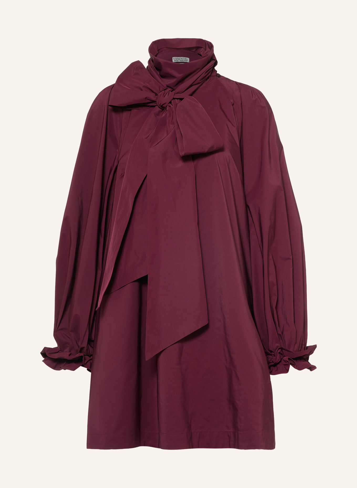 ESSENTIEL ANTWERP Jurk KHAI met ruches: DONKERROOD