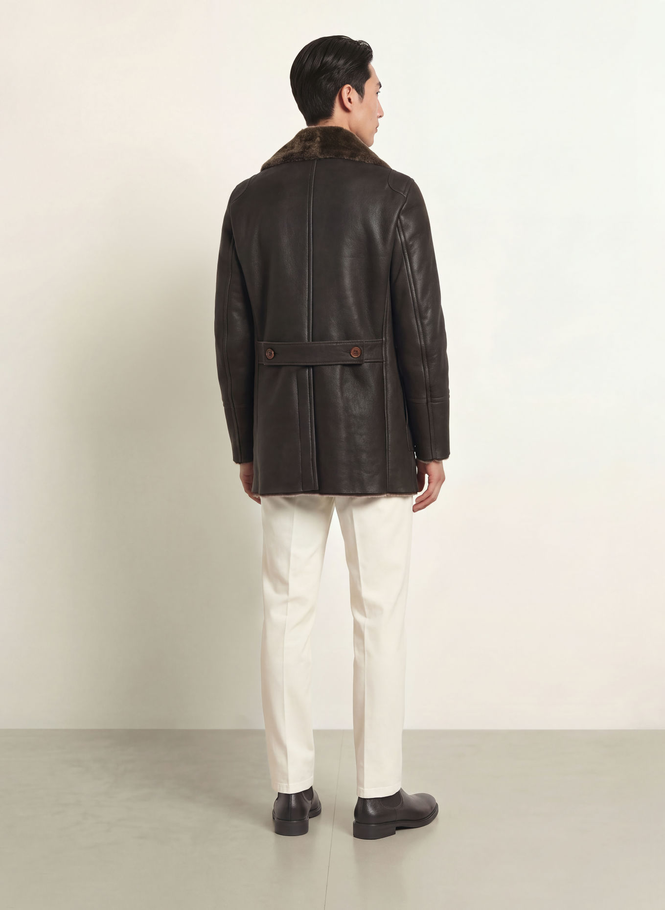 MEINDL ARIZONA Leather Coat: DARK BROWN