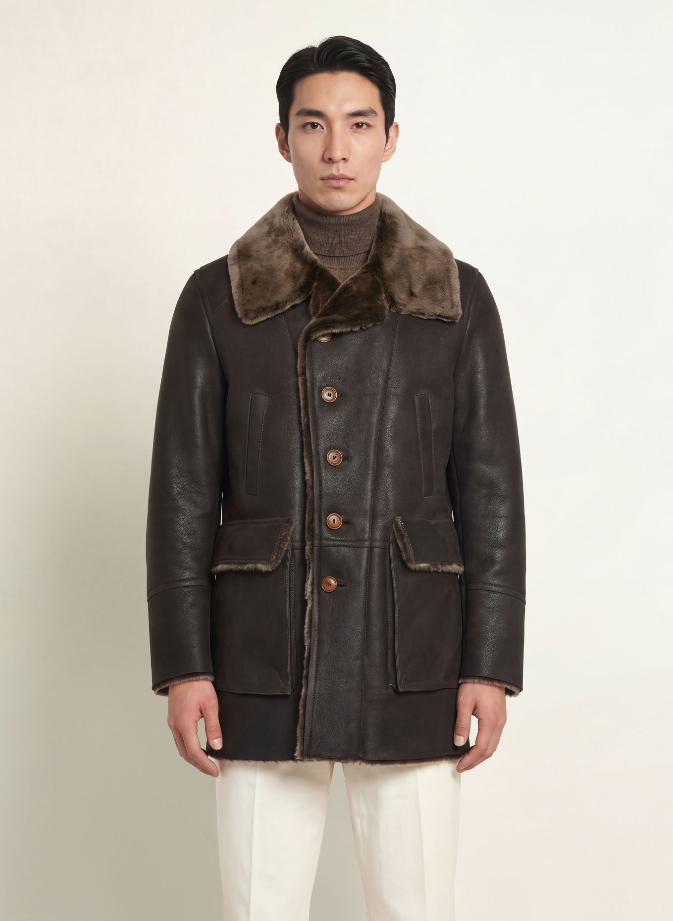MEINDL ARIZONA Leather Coat: DARK BROWN