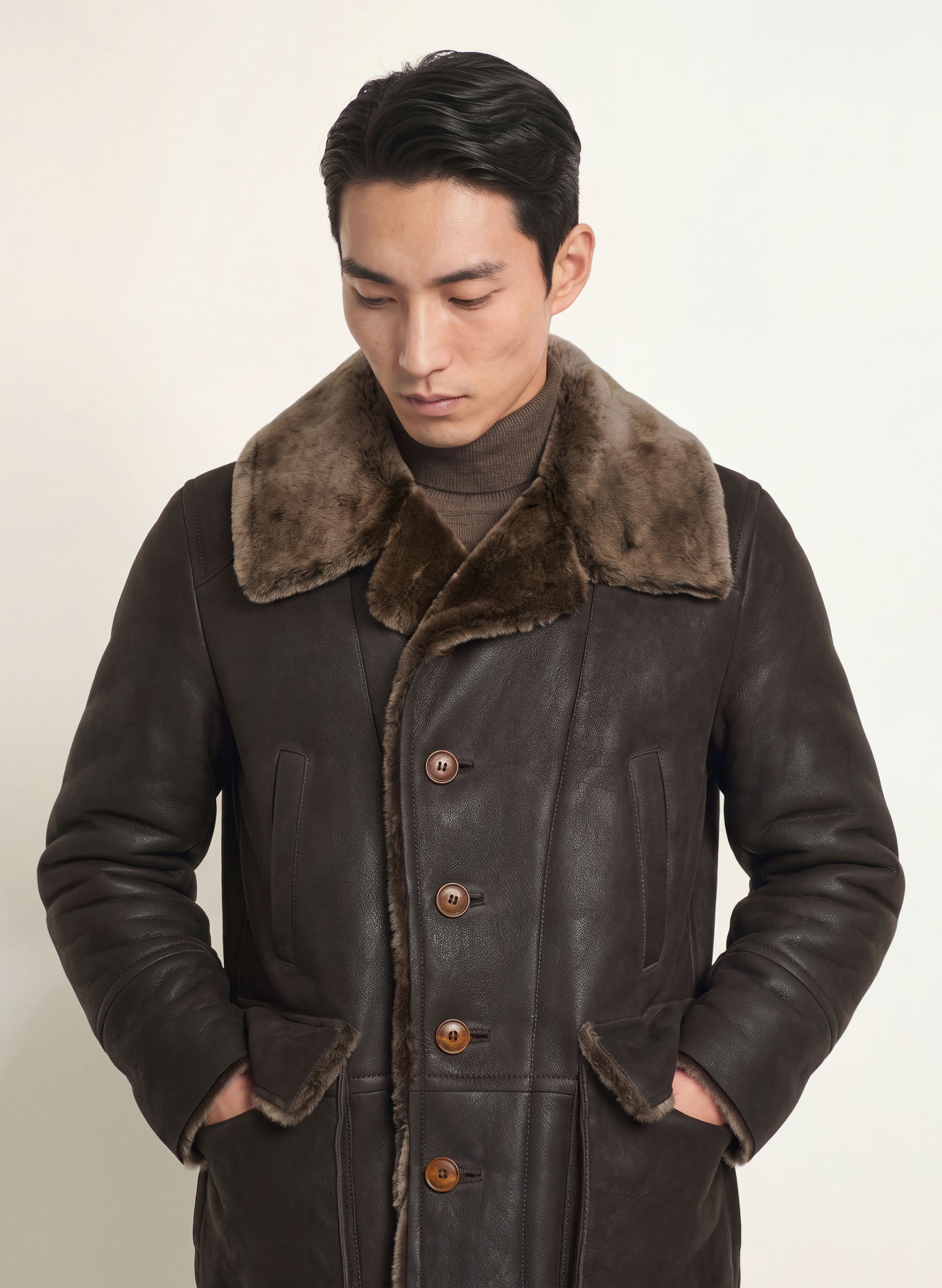 MEINDL ARIZONA Leather Coat: DARK BROWN