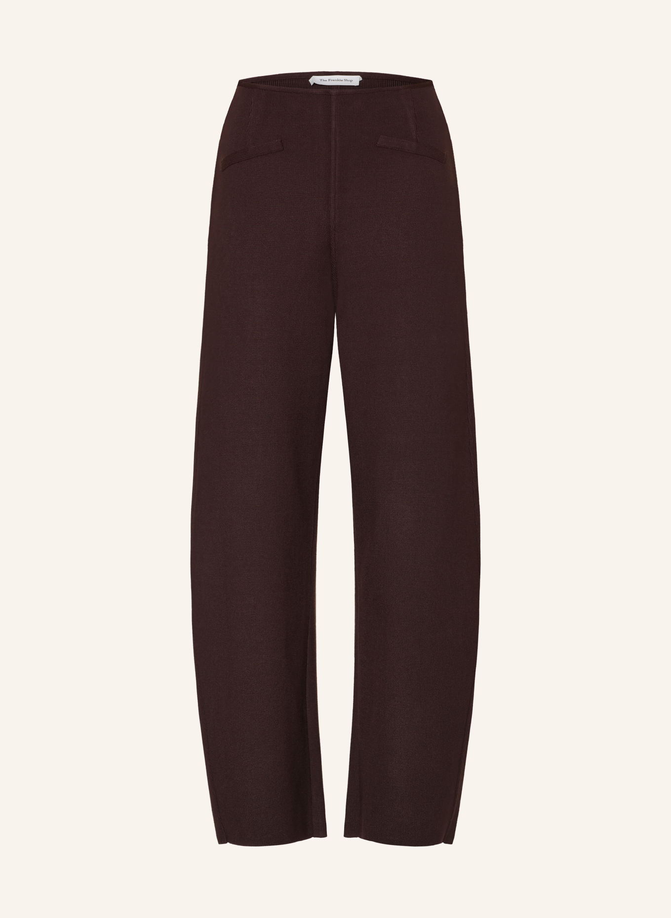 The Frankie Shop ENYA Knit Pants: DARK BROWN