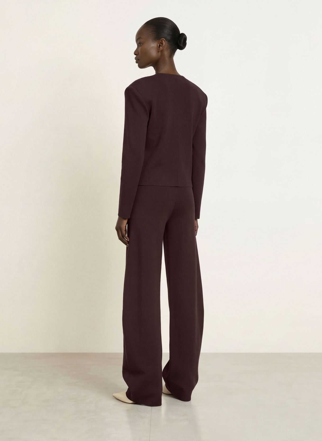 The Frankie Shop ENYA Knit Pants: DARK BROWN