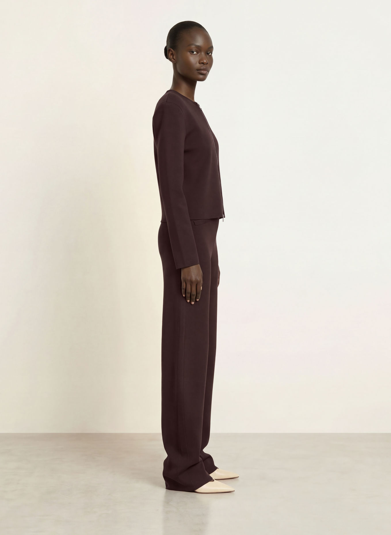 The Frankie Shop ENYA Knit Pants: DARK BROWN
