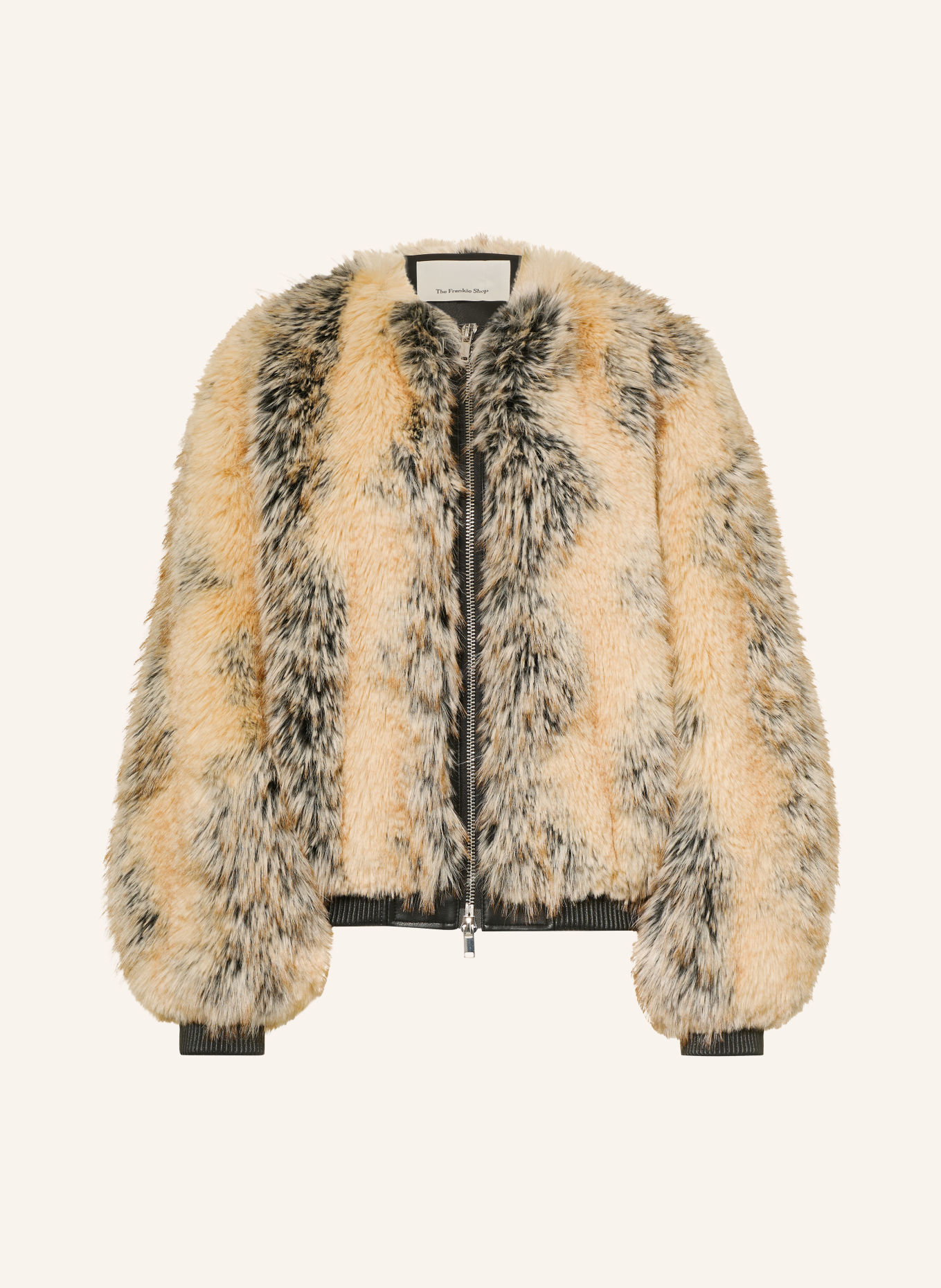 The Frankie Shop Kunstfell-Jacke GINA: BEIGE / SCHWARZ