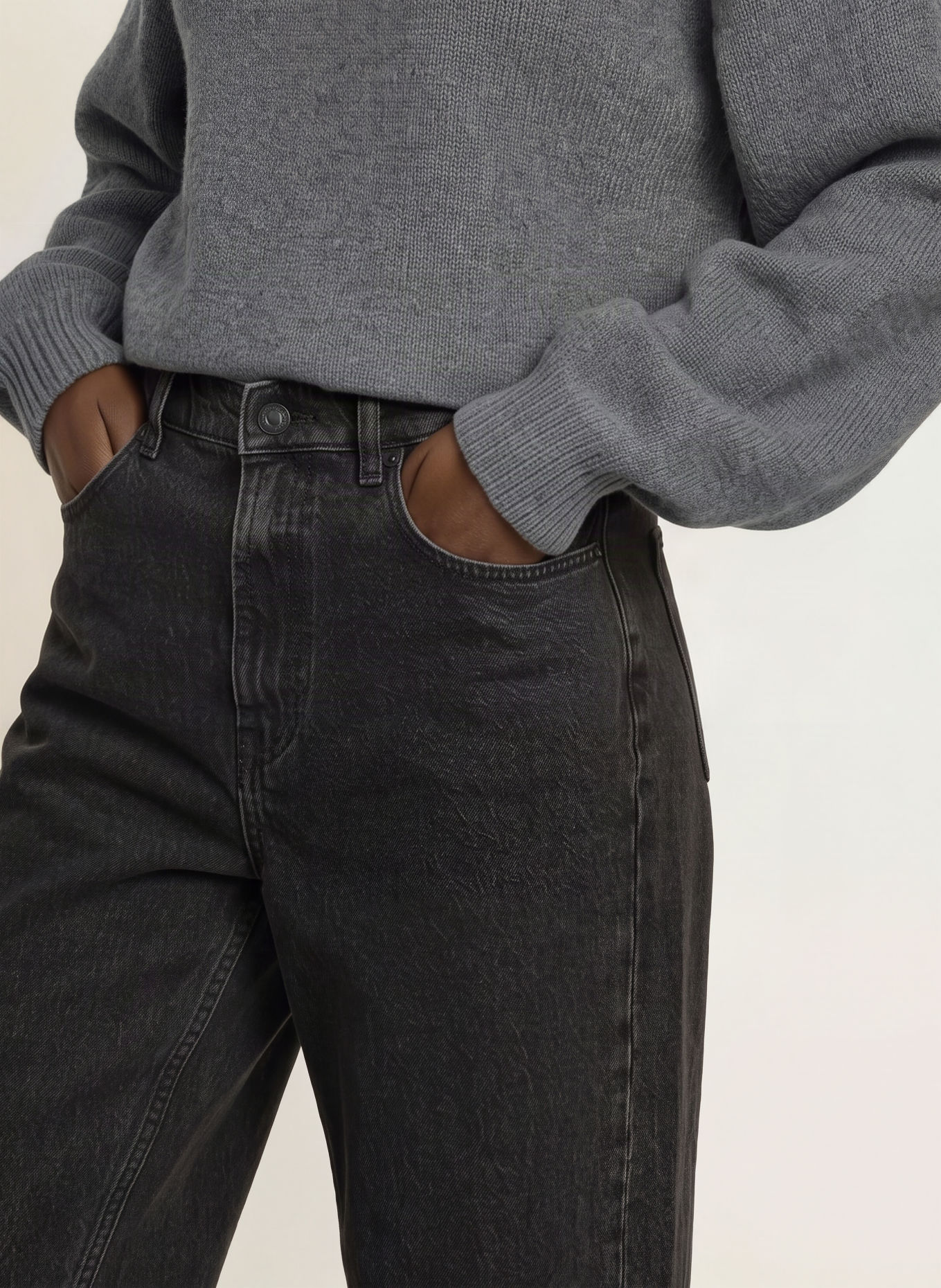 The Frankie Shop Barrel-leg jeans NICK: 146 BLACK WASH
