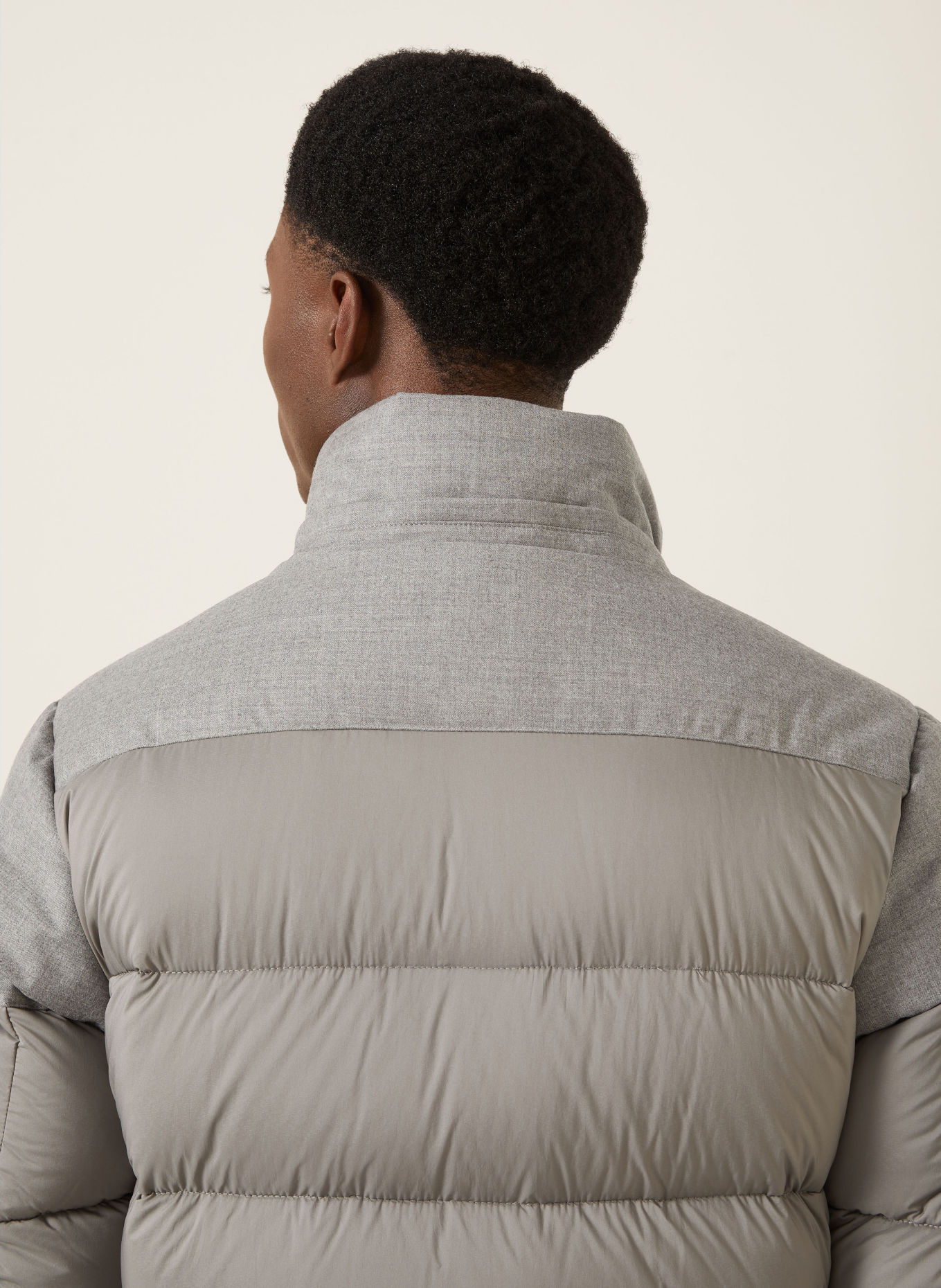MOORER DORAZIO Down Jacket with Detachable Hood: GRAY
