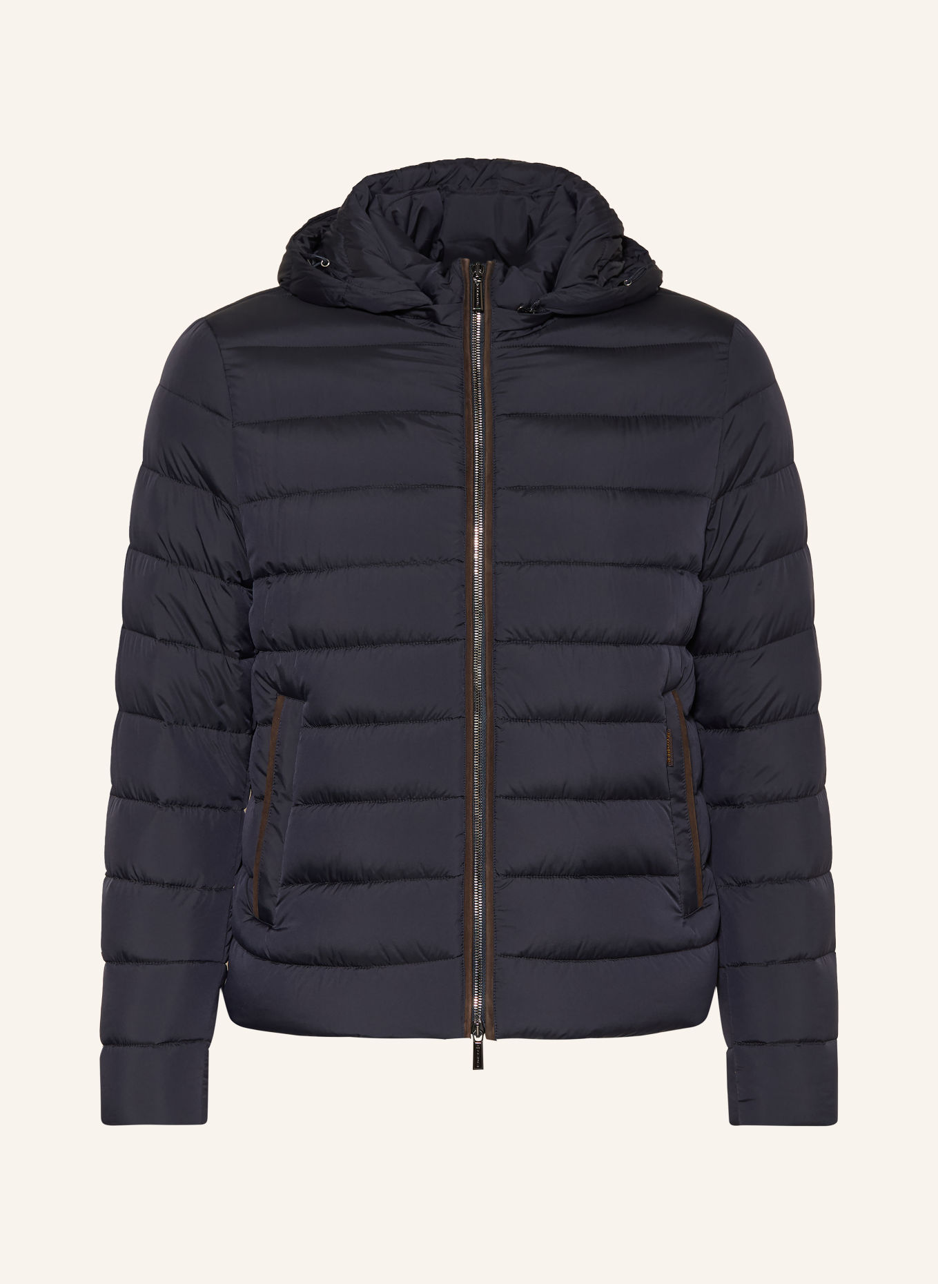 MOORER EURICO Down Jacket with Detachable Hood: DARK BLUE