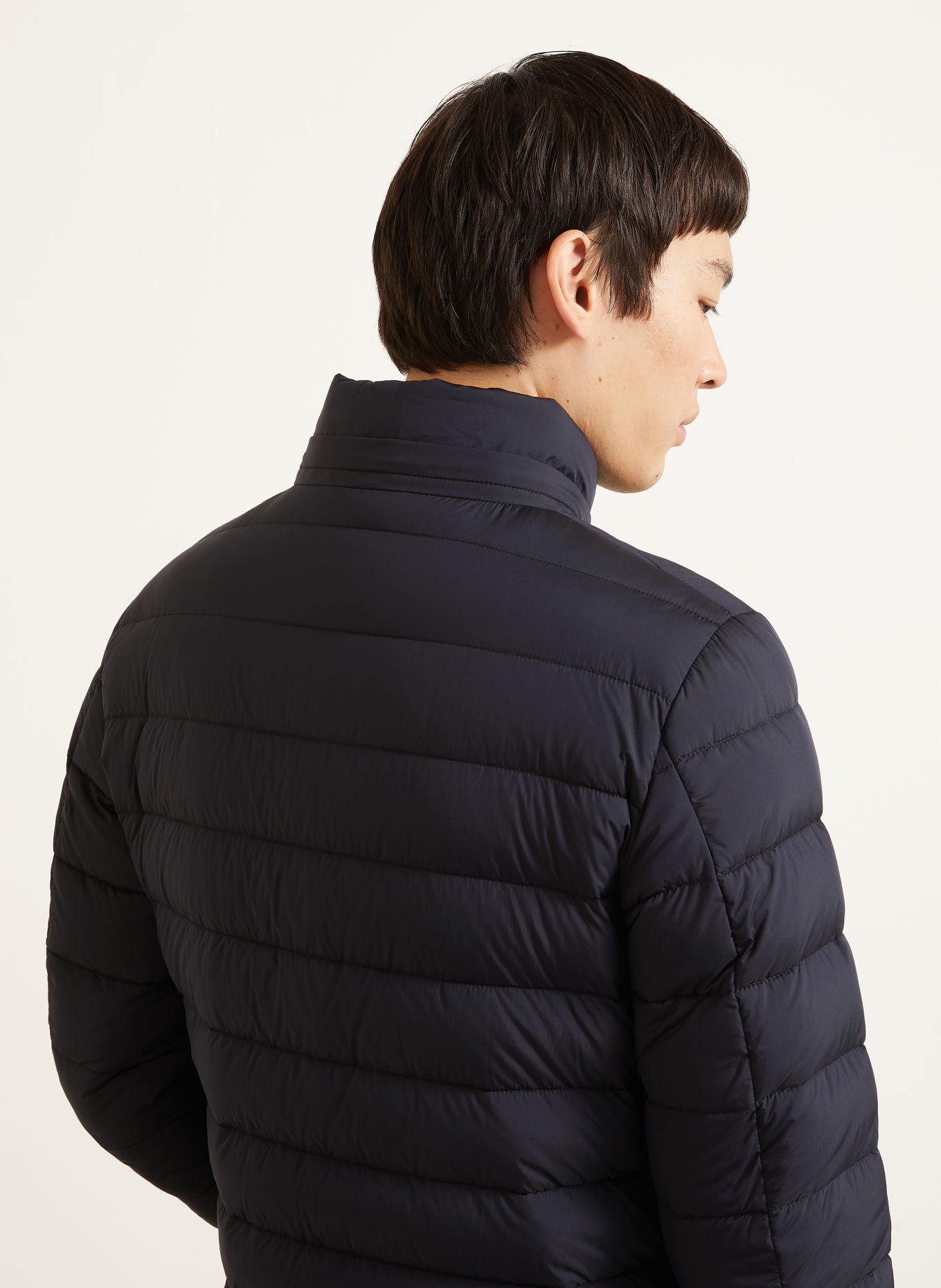 MOORER EURICO Down Jacket with Detachable Hood: DARK BLUE