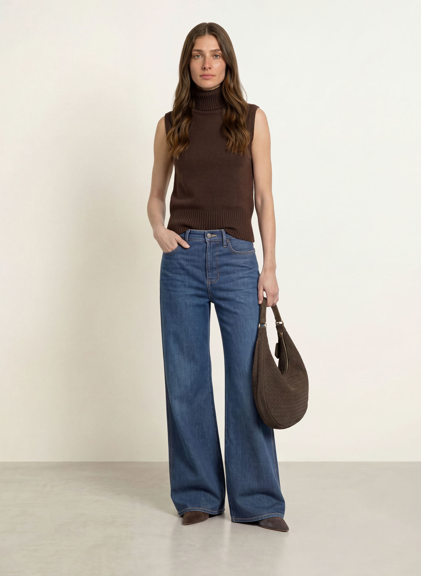 Veronica Beard MAZZY Cashmere Knit Top: DARK BROWN