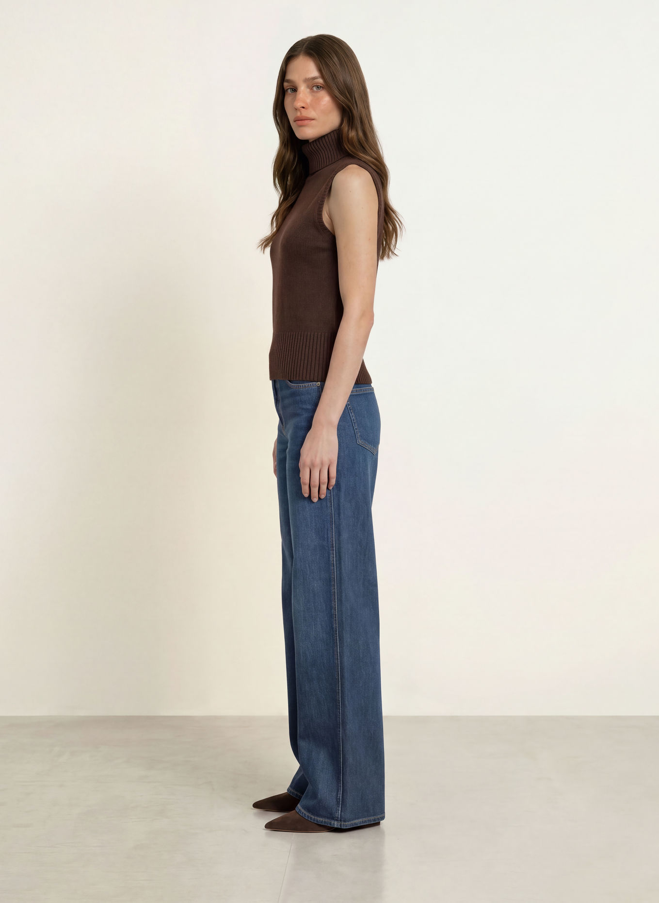 Veronica Beard MAZZY Cashmere Knit Top: DARK BROWN