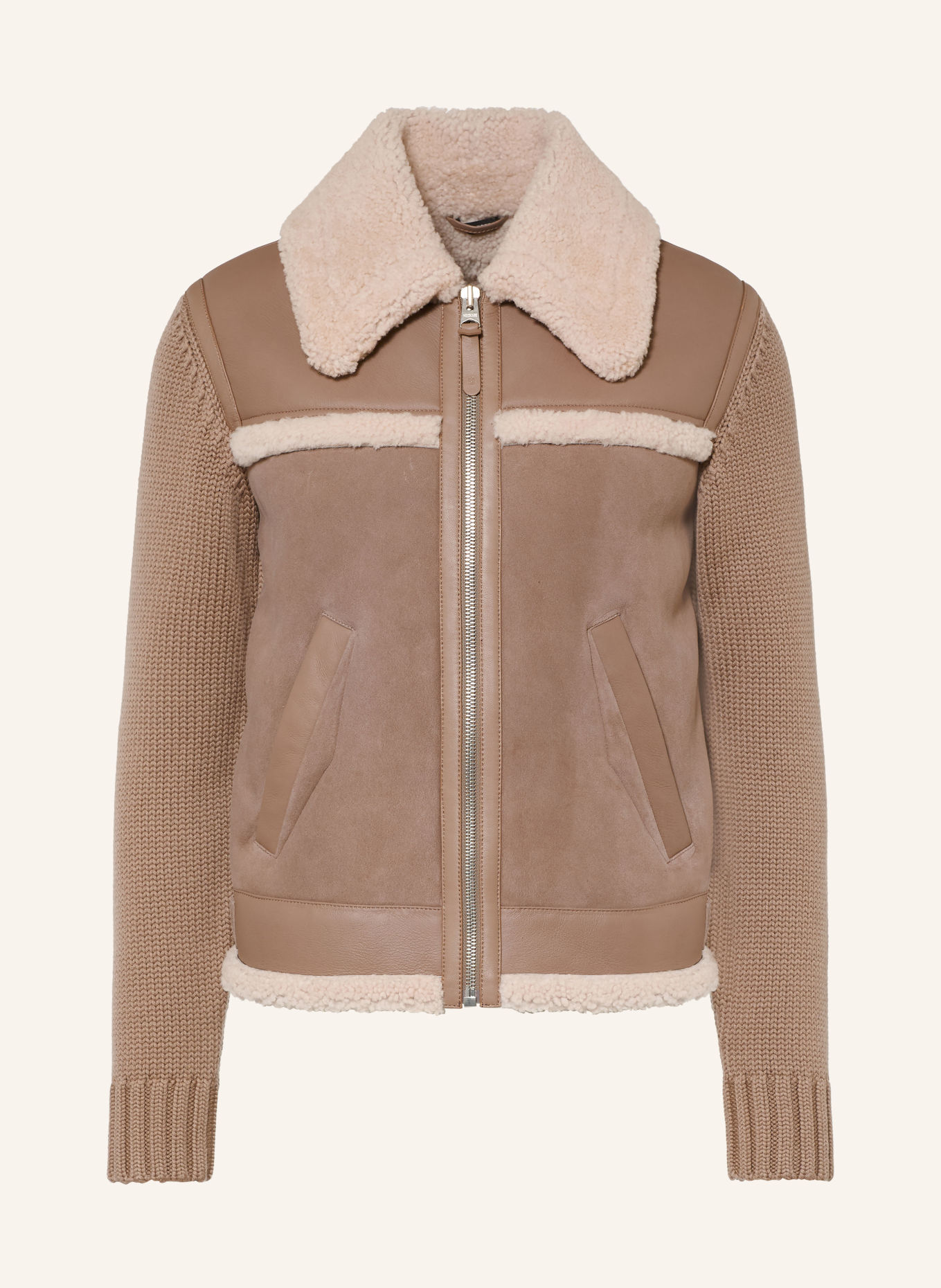 Mackage Lederjacke TORRIAN im Materialmix: TAUPE / HELLBRAUN